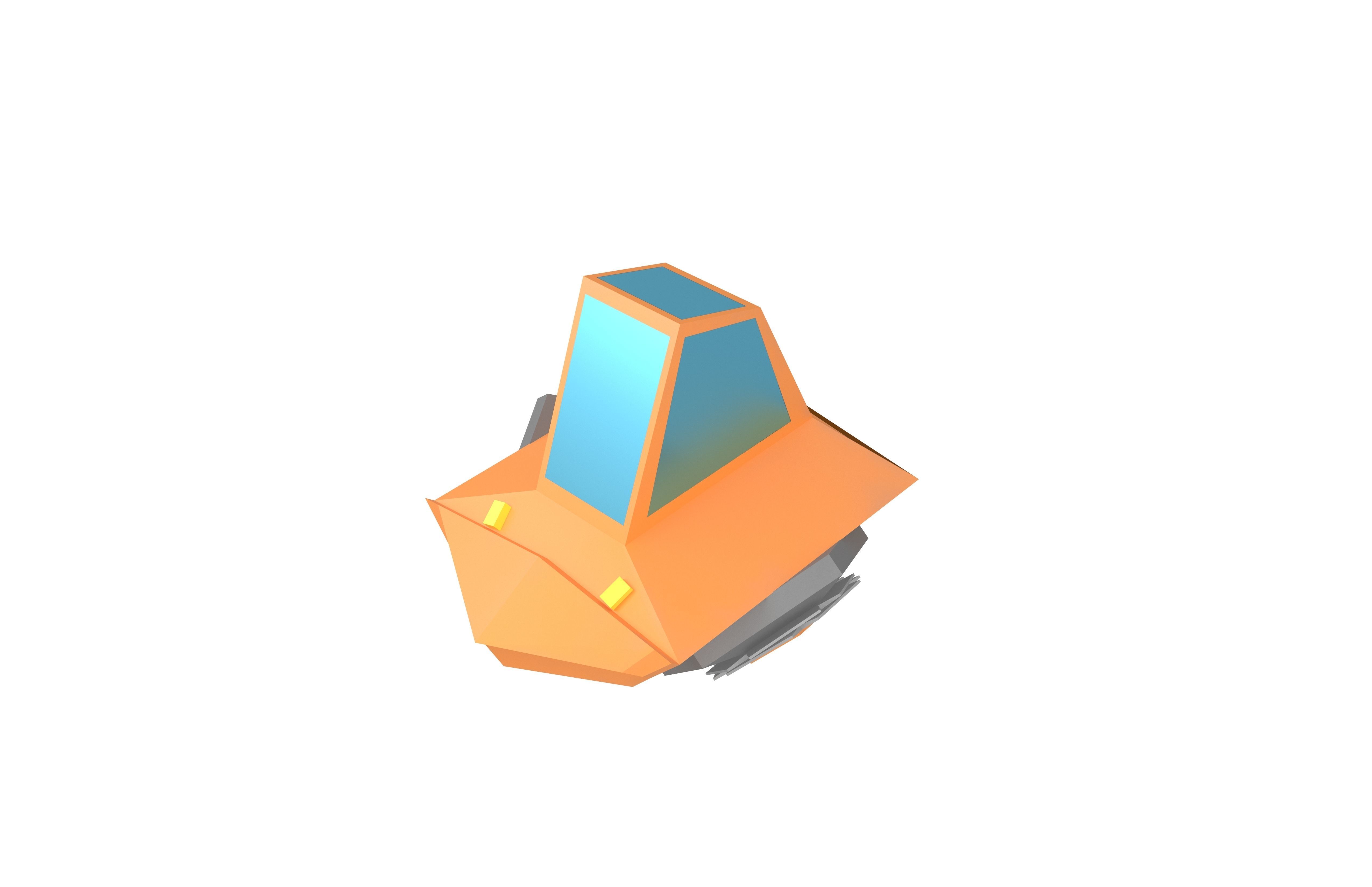 Future Car v1 003 Low-poly 3D model_2