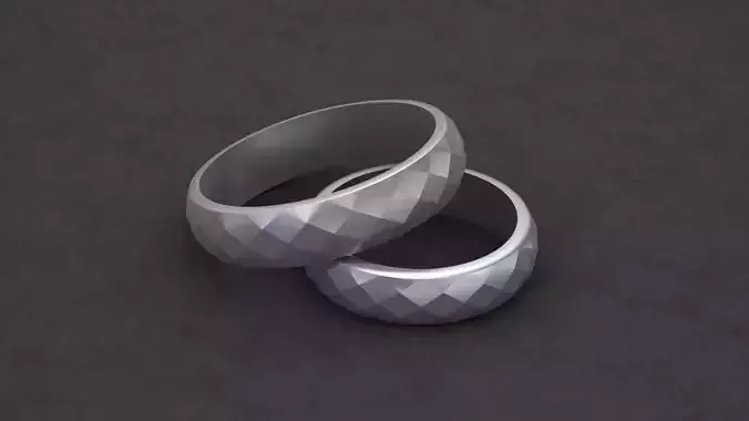 Married Ring with Rhombes 3D print model