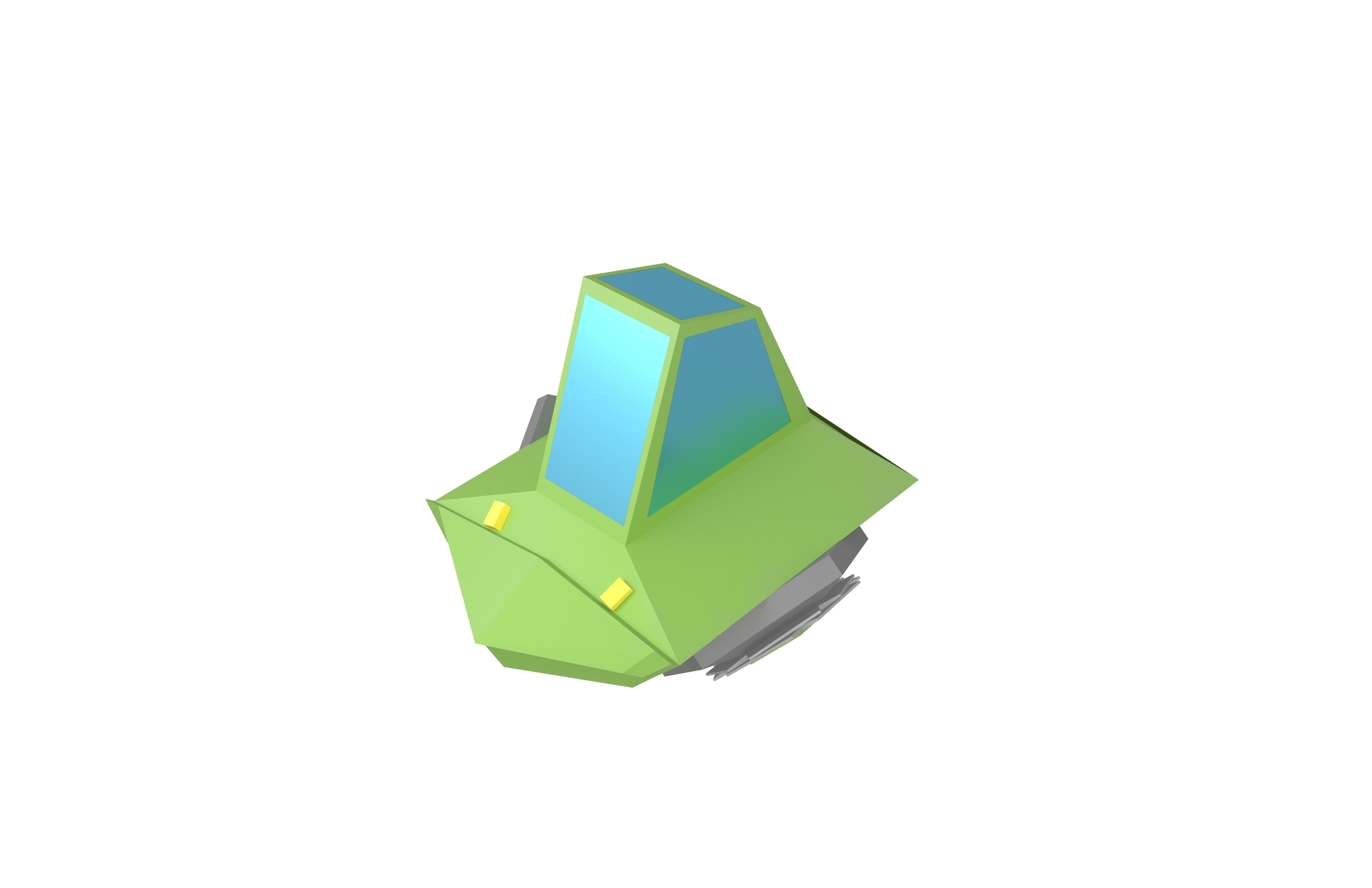 Future Car v1 006 Low-poly 3D model_2