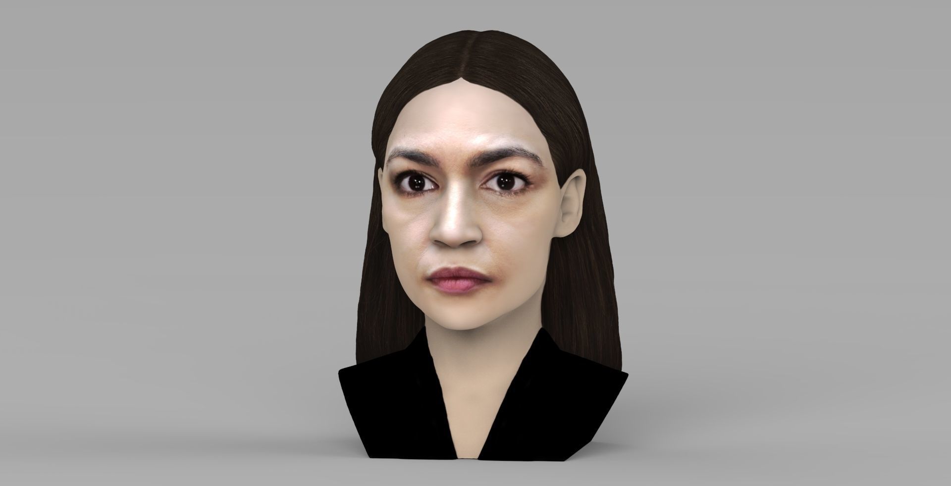 Alexandria Ocasio-Cortez bust ready for full color 3D printing 3D print model_1