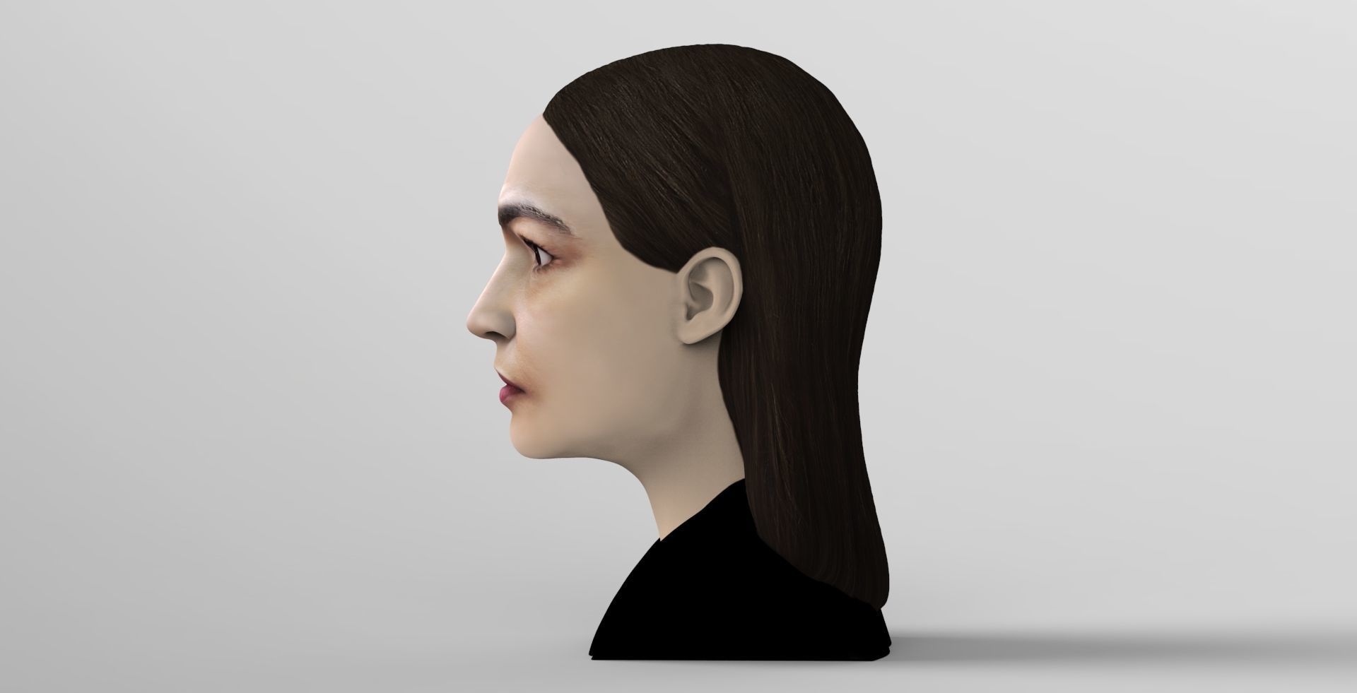 Alexandria Ocasio-Cortez bust ready for full color 3D printing 3D print model_3
