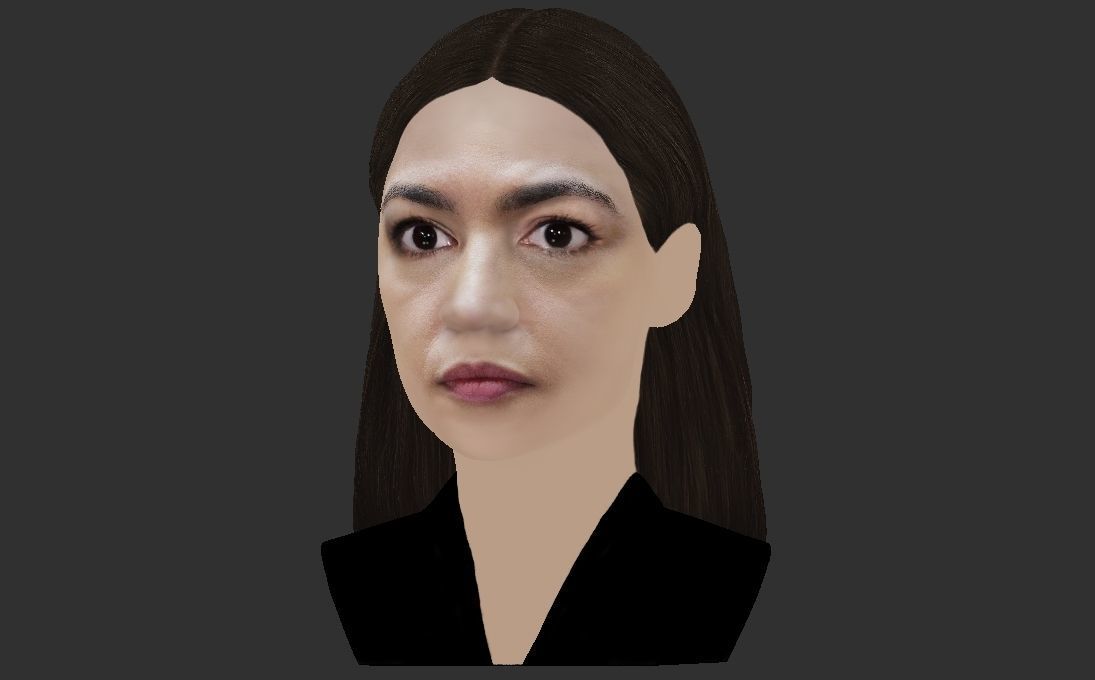 Alexandria Ocasio-Cortez bust ready for full color 3D printing 3D print model_18