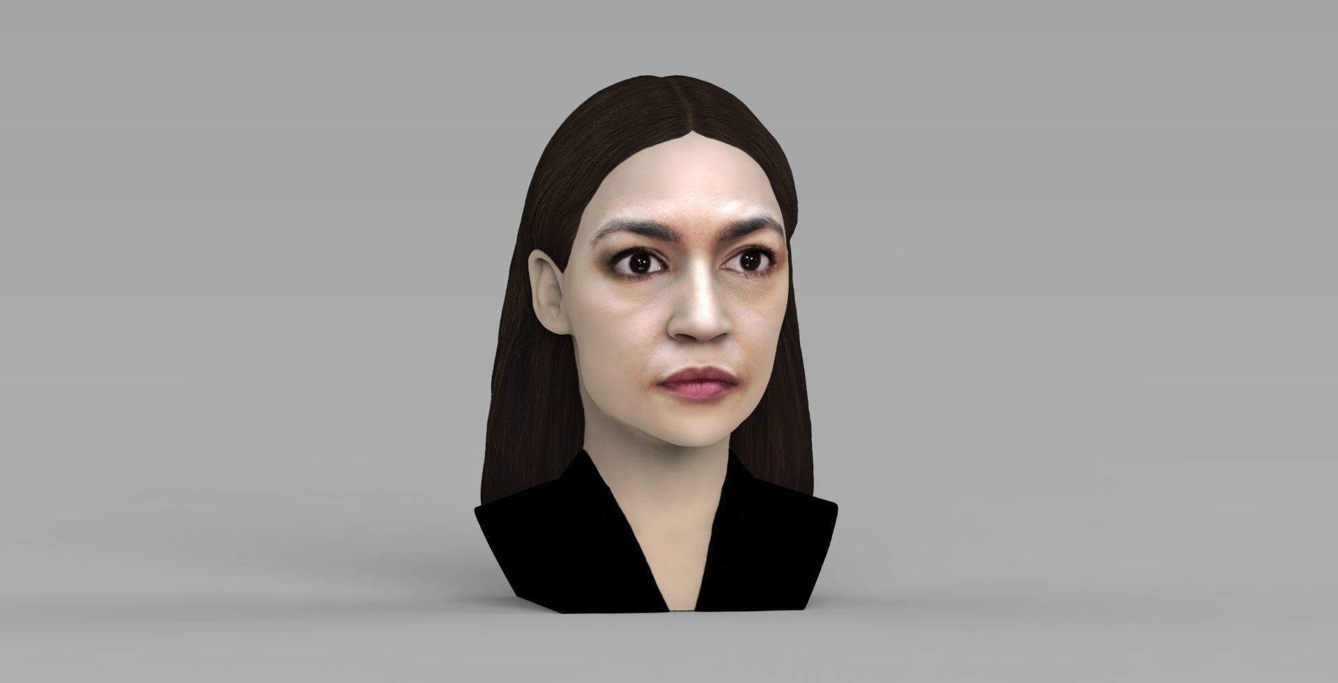 Alexandria Ocasio-Cortez bust ready for full color 3D printing 3D print model_8