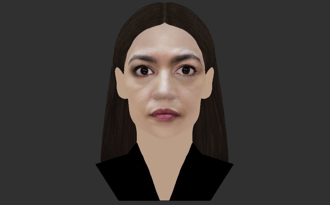 Alexandria Ocasio-Cortez bust ready for full color 3D printing 3D print model_17