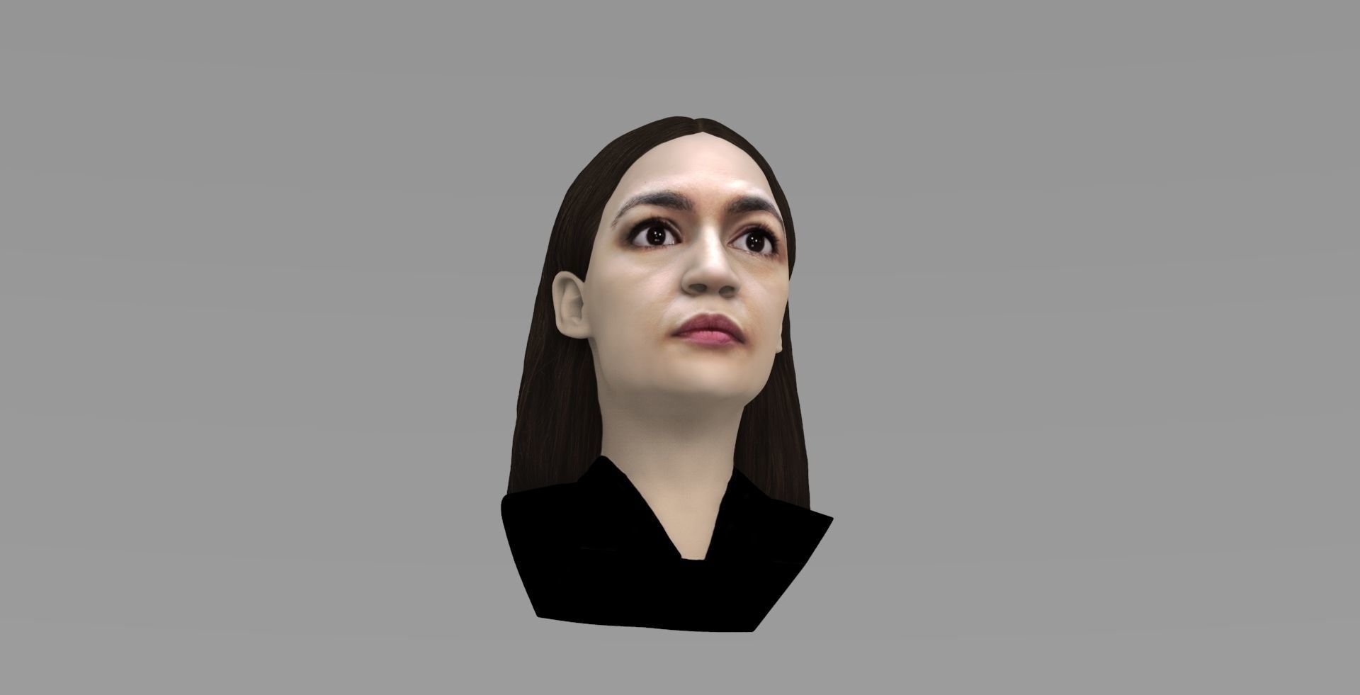 Alexandria Ocasio-Cortez bust ready for full color 3D printing 3D print model_11