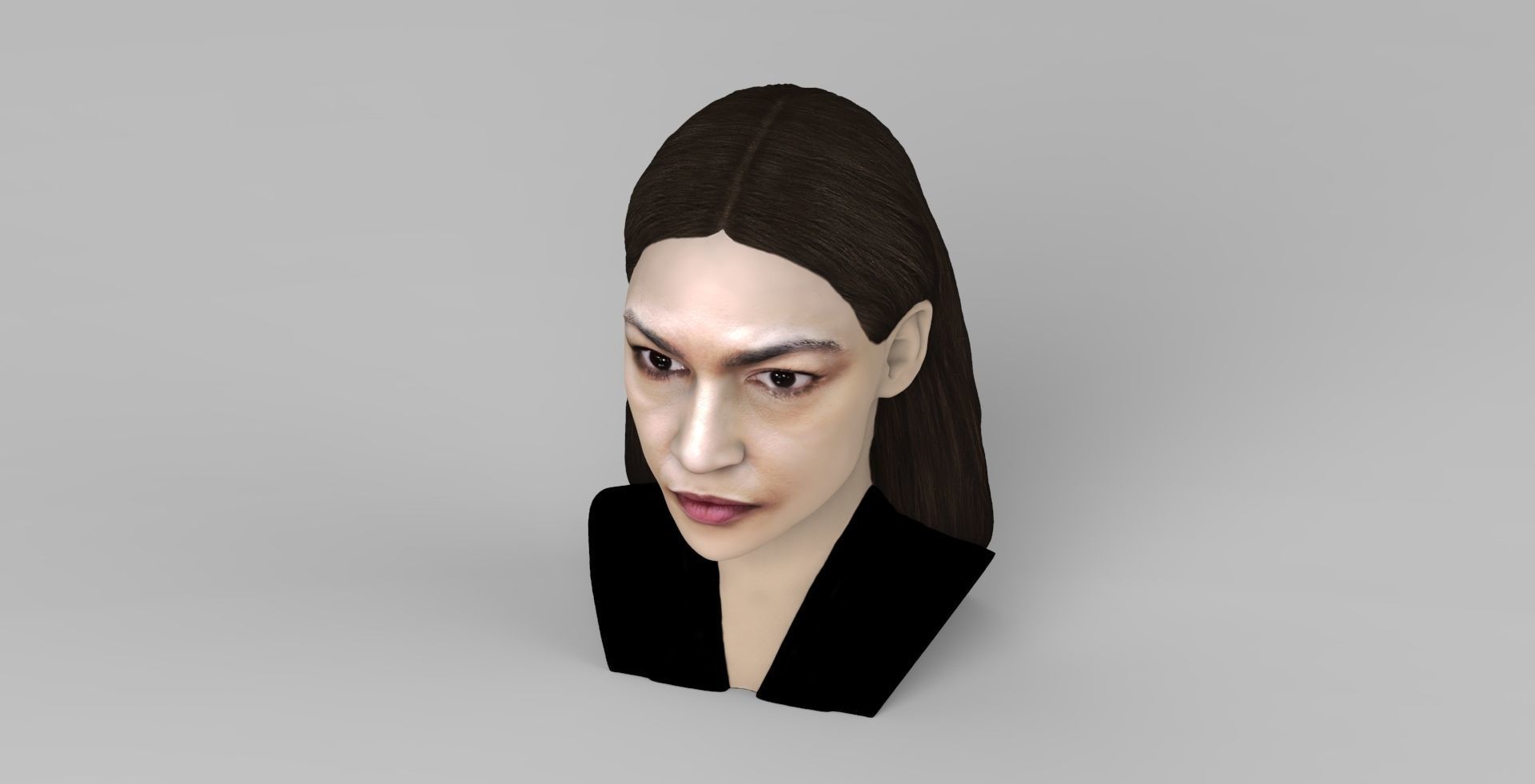 Alexandria Ocasio-Cortez bust ready for full color 3D printing 3D print model_10