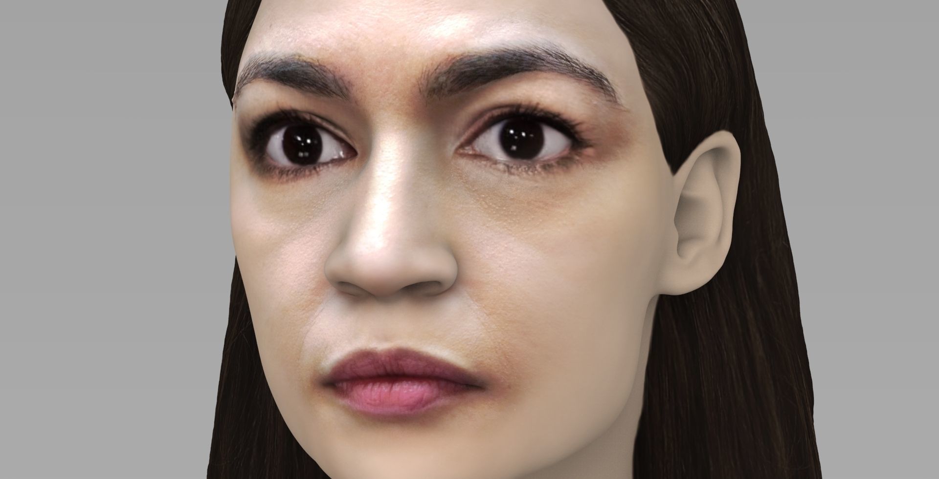 Alexandria Ocasio-Cortez bust ready for full color 3D printing 3D print model_14