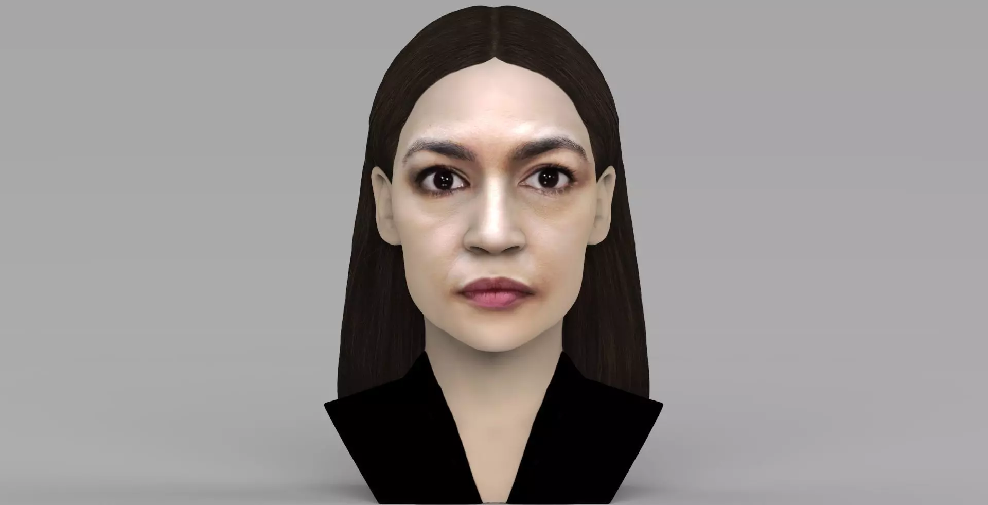 Alexandria Ocasio-Cortez bust ready for full color 3D printing 3D print model_0