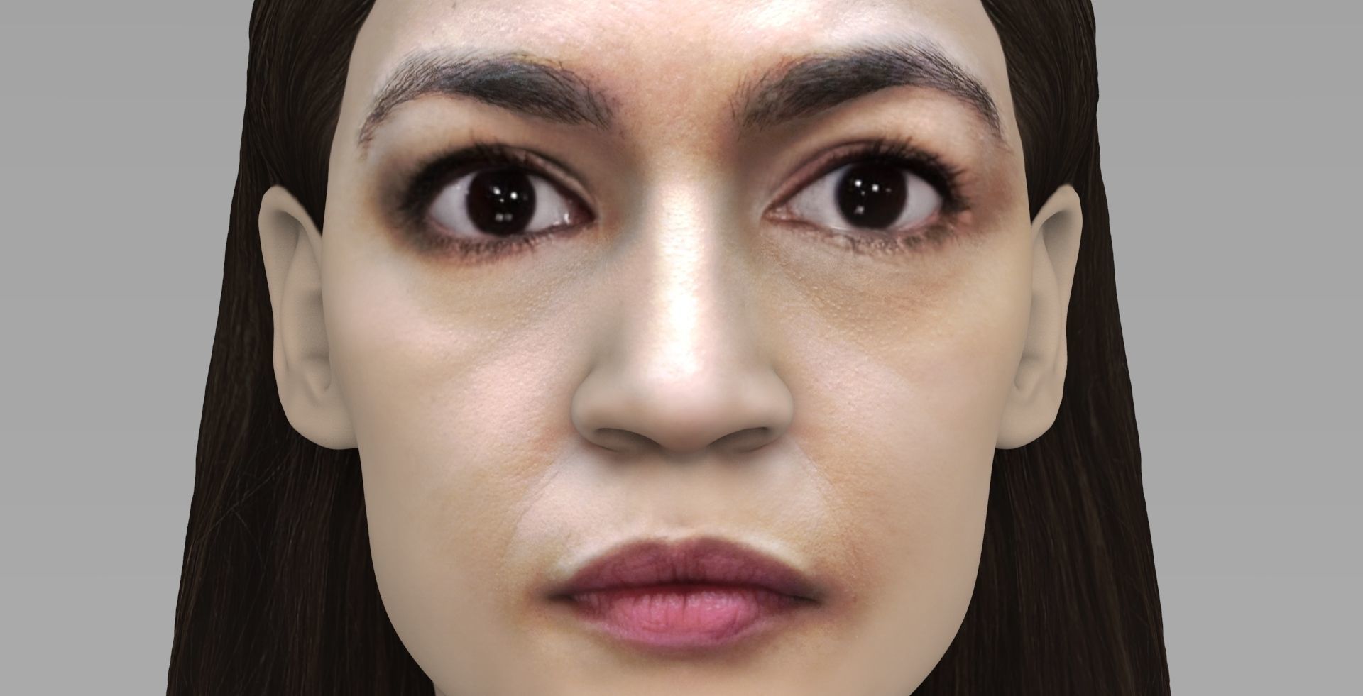Alexandria Ocasio-Cortez bust ready for full color 3D printing 3D print model_13