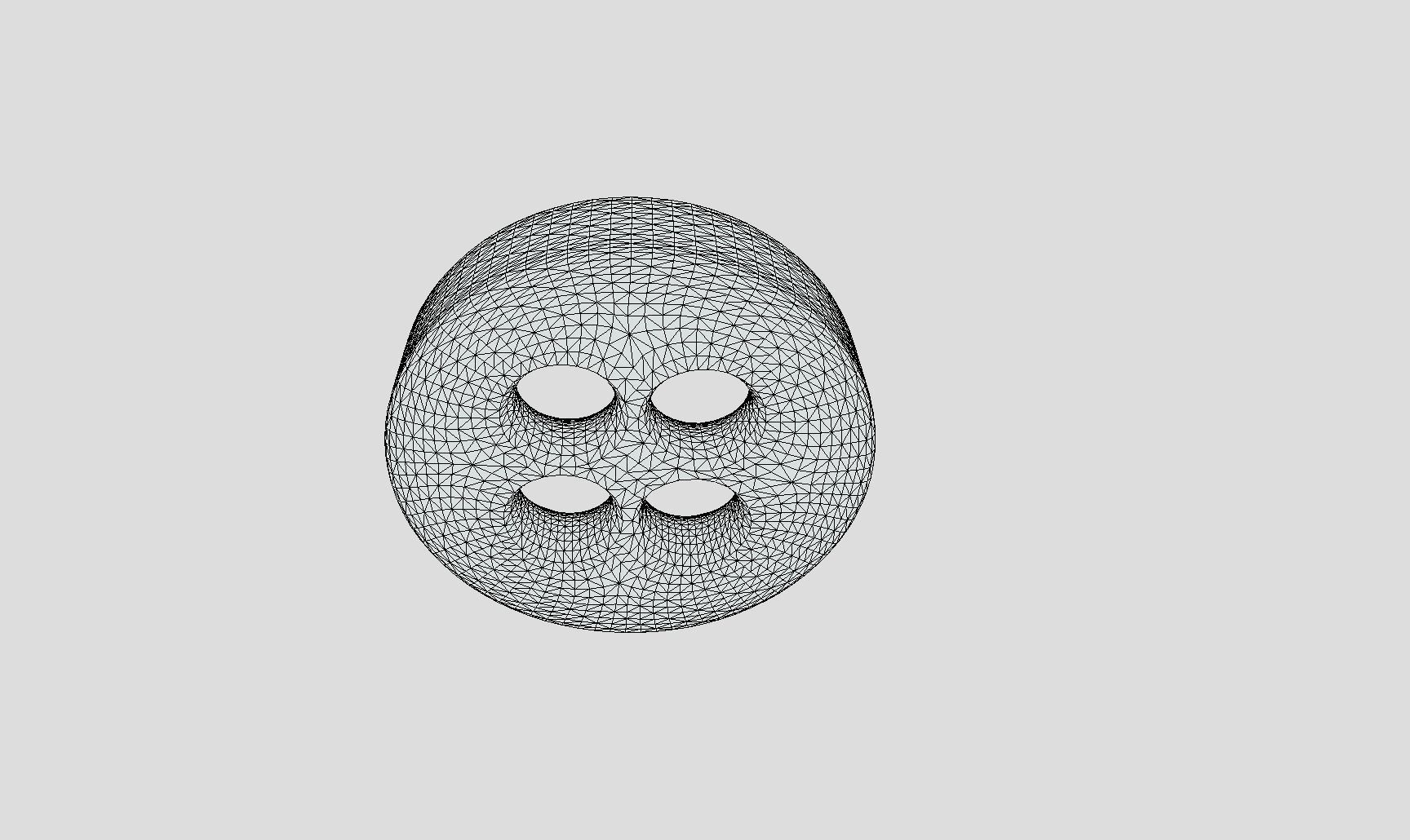 Printable Cloth Button 001 - 1cm - 4 Holes 2mm 3D print model_3