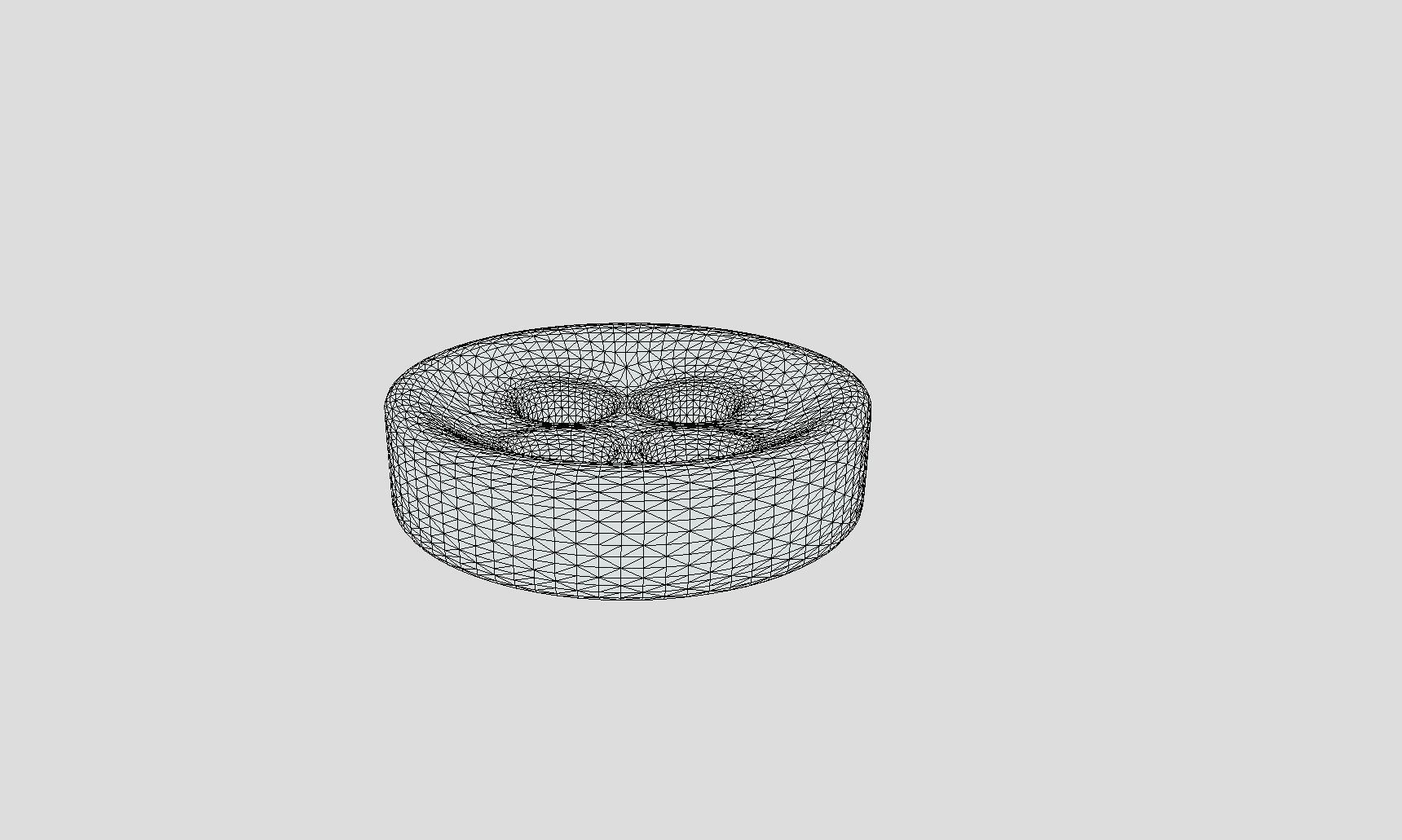 Printable Cloth Button 001 - 1cm - 4 Holes 2mm 3D print model_4