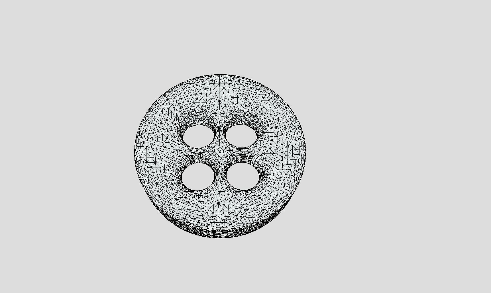 Printable Cloth Button 001 - 1cm - 4 Holes 2mm 3D print model_5