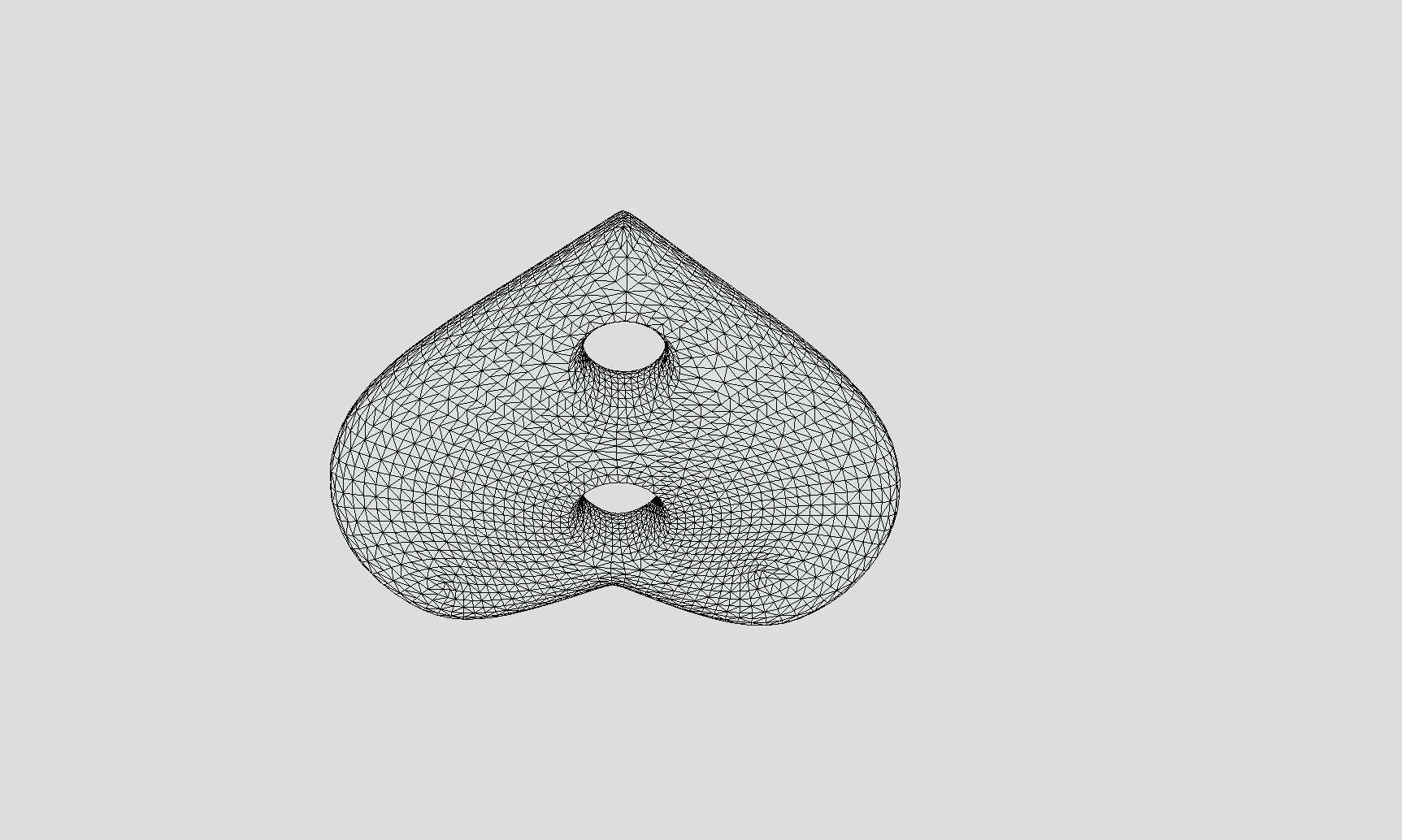 Printable Heart Button 01 - 15mm - 2Holes 2mm 3D print model_4