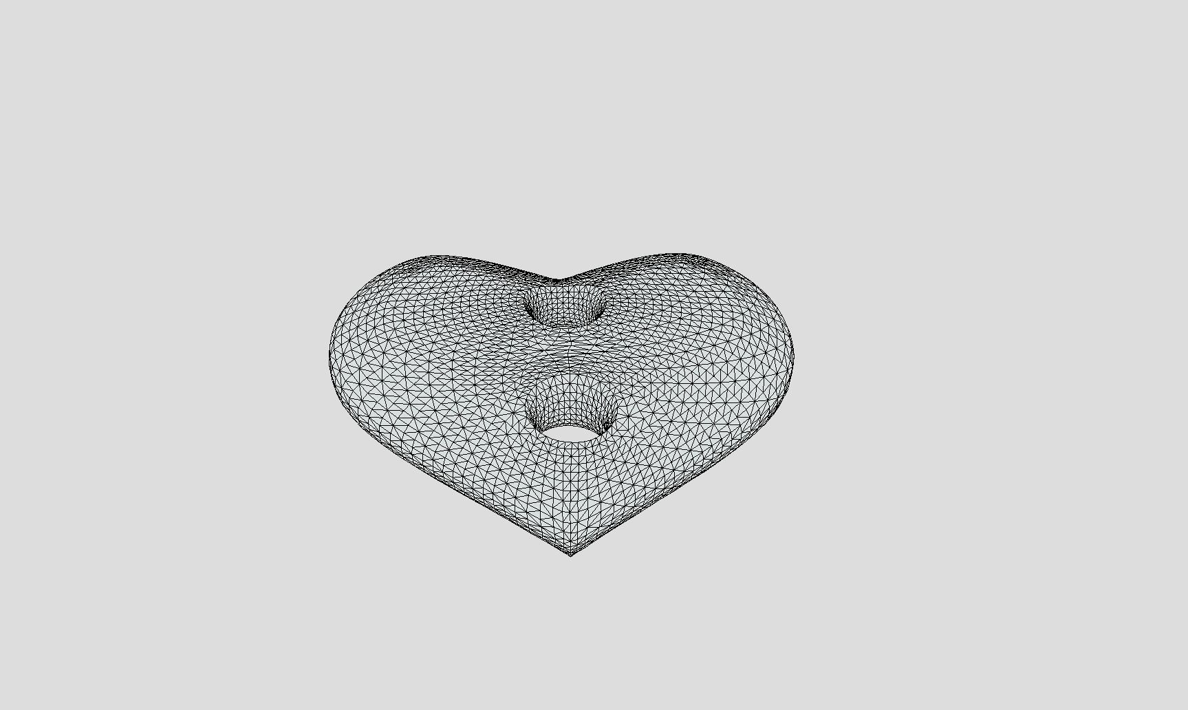 Printable Heart Button 01 - 15mm - 2Holes 2mm 3D print model_5