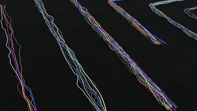 Floor Wires Cables Asset Pack 3D model
