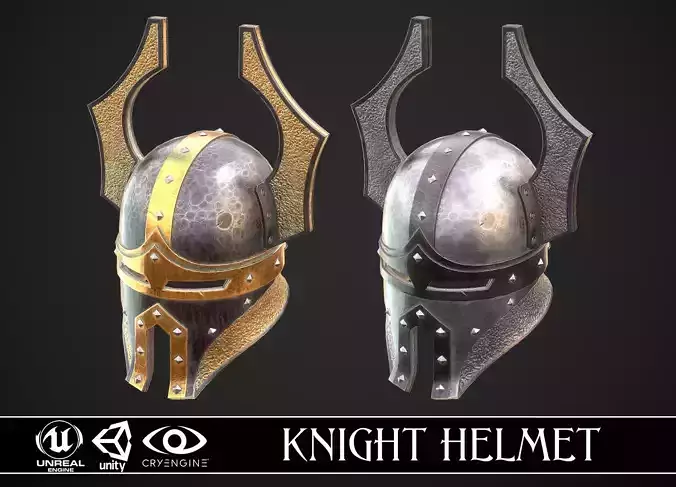Knight Helmet 06 Low-poly 3D model