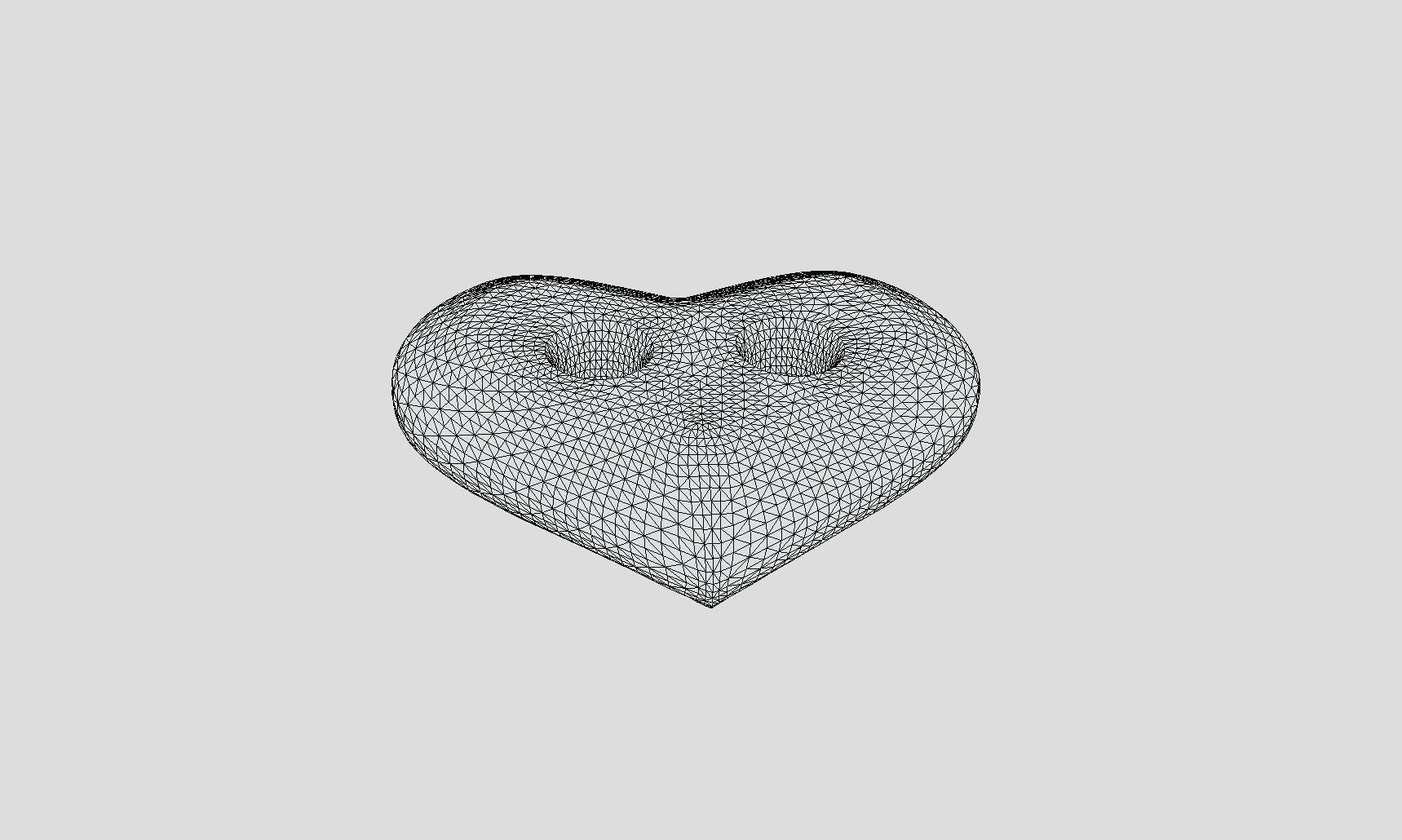 Printable Heart Button 02 - 15mm - 2Holes 2mm 3D print model_5