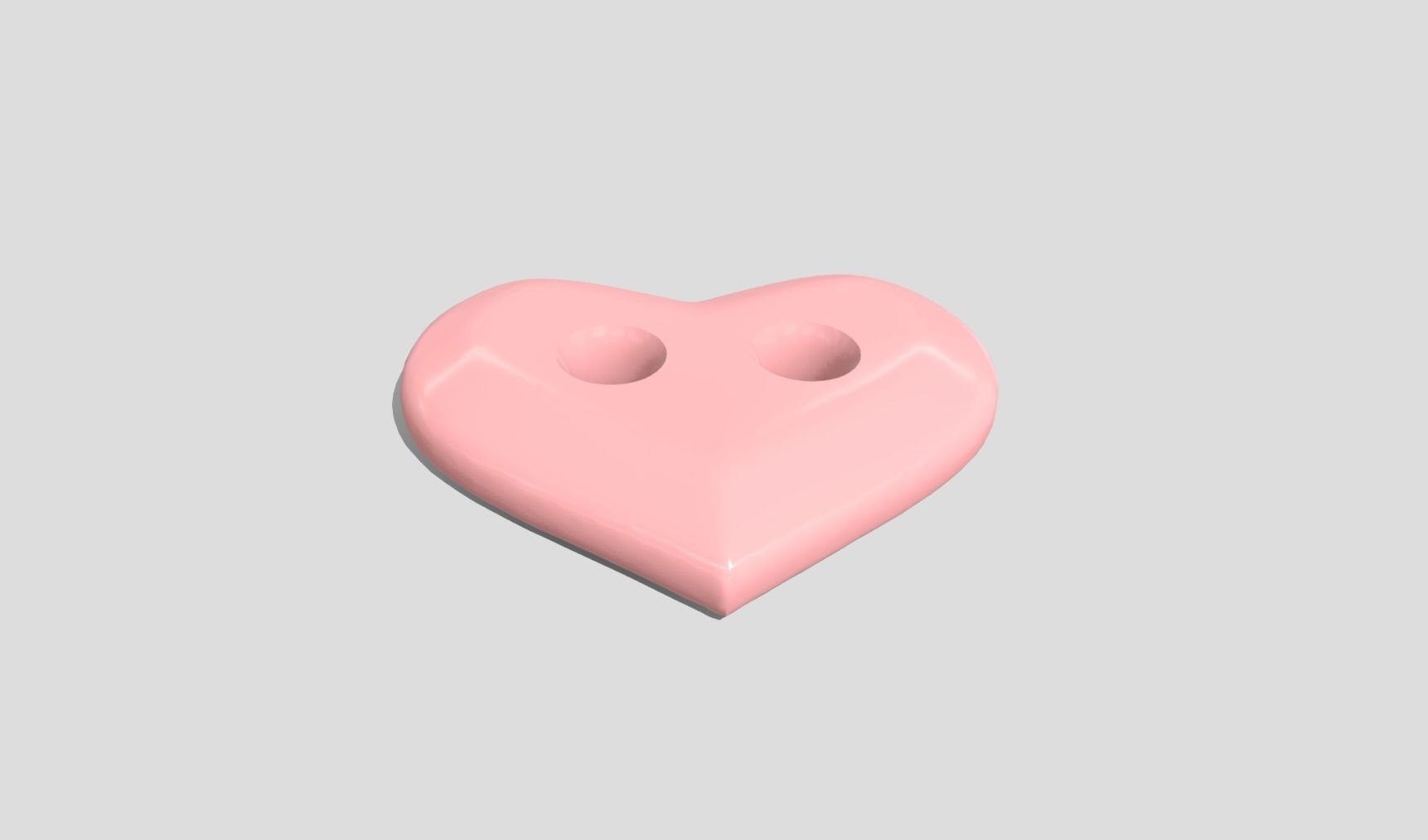 Printable Heart Button 02 - 15mm - 2Holes 2mm 3D print model_1