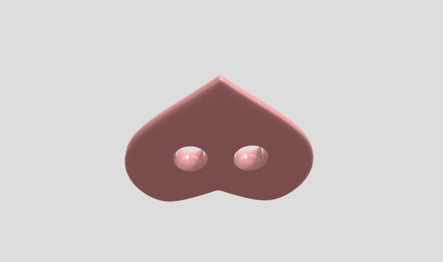 Printable Heart Button 02 - 15mm - 2Holes 2mm 3D print model_3