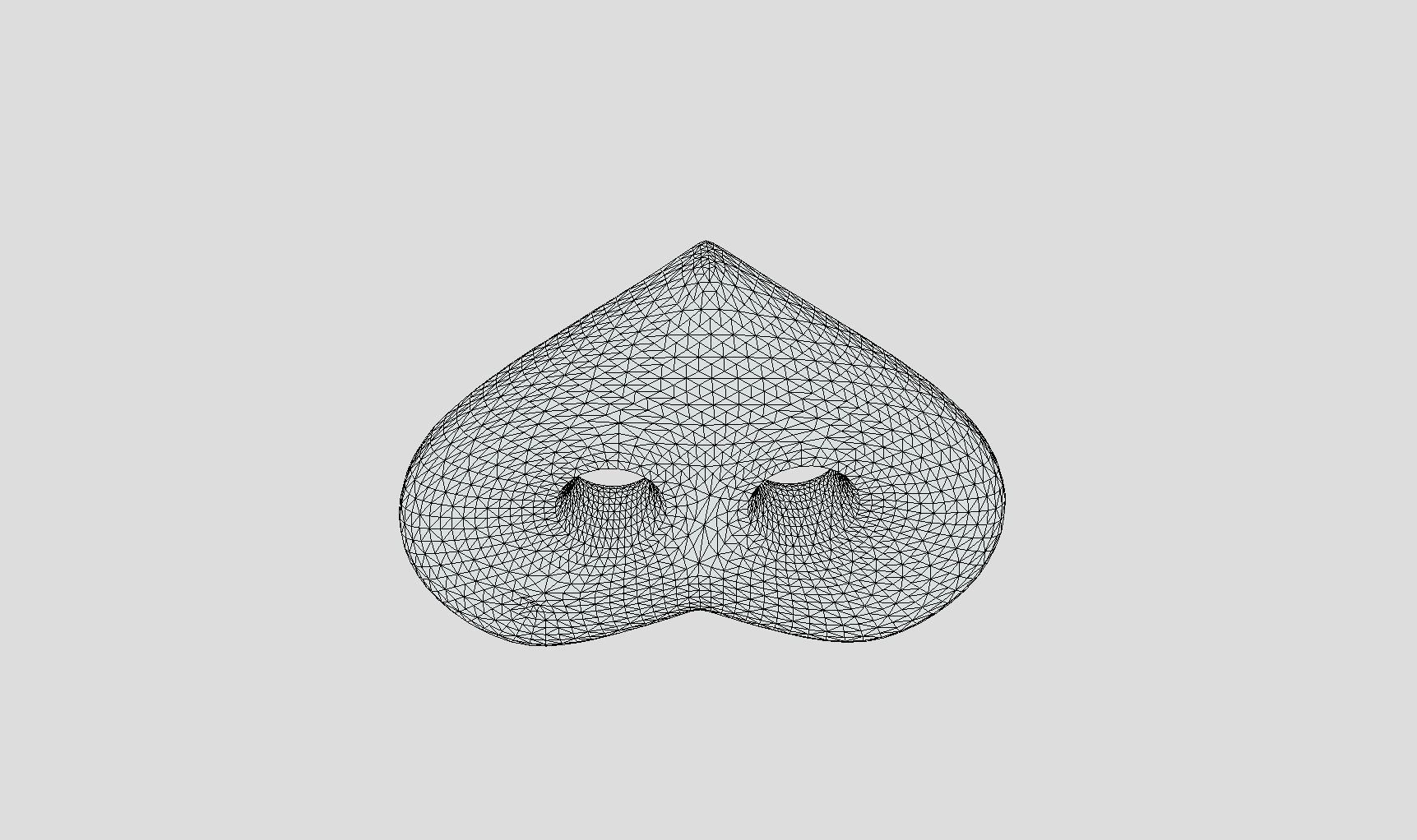 Printable Heart Button 02 - 15mm - 2Holes 2mm 3D print model_7