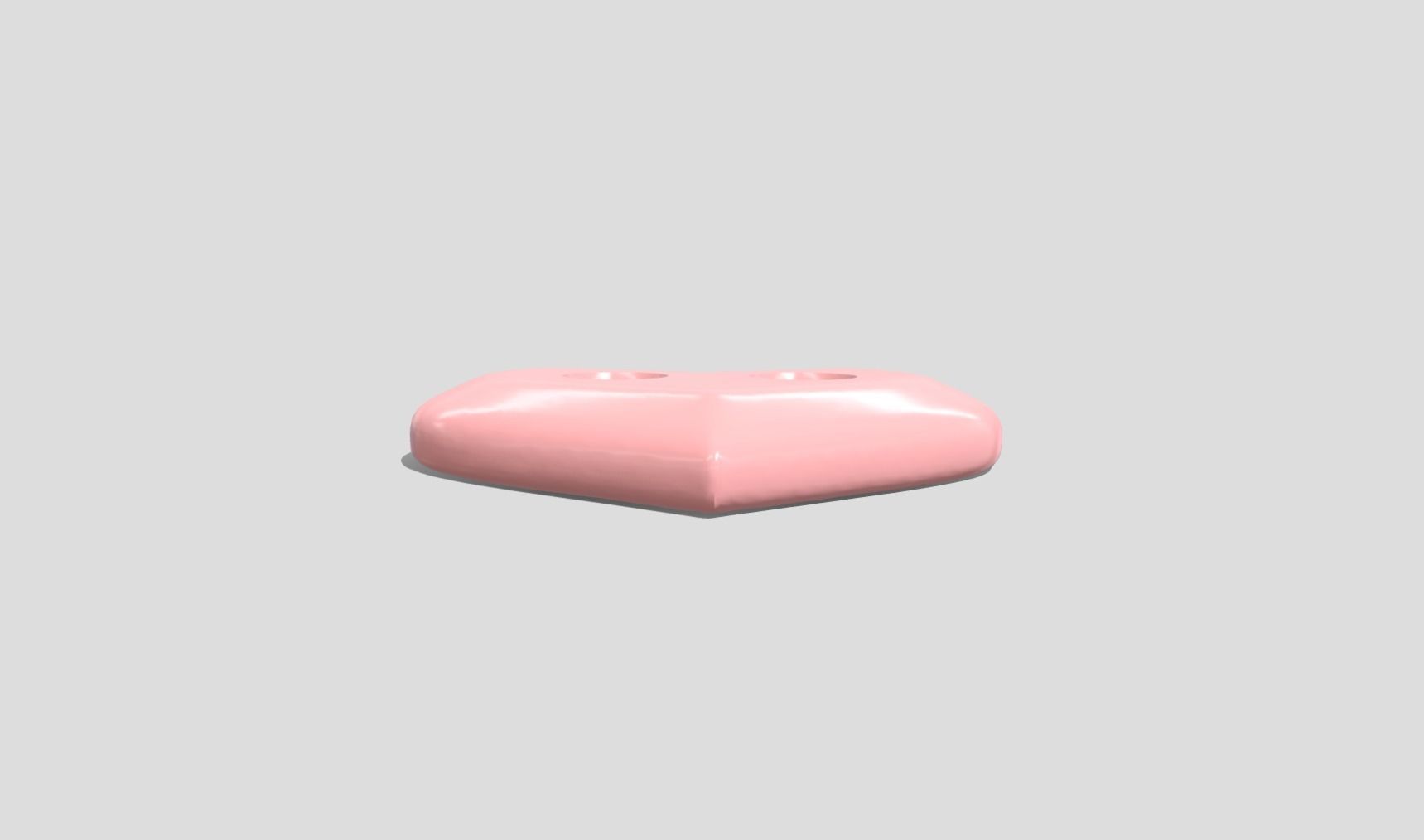 Printable Heart Button 02 - 15mm - 2Holes 2mm 3D print model_2