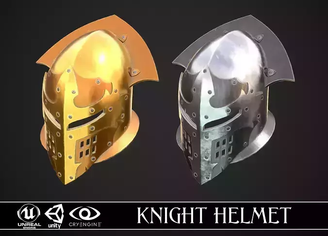 Knight Helmet 07 Low-poly 3D model