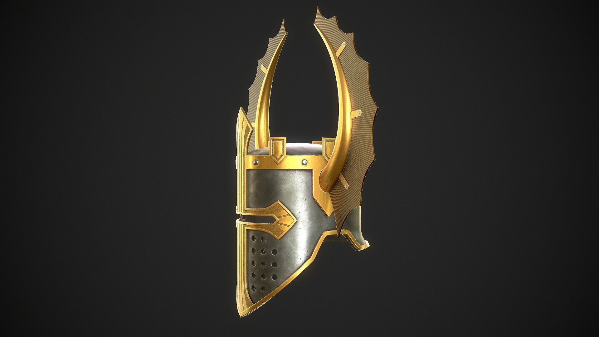 Knight Helmet 08 Low-poly 3D model_5