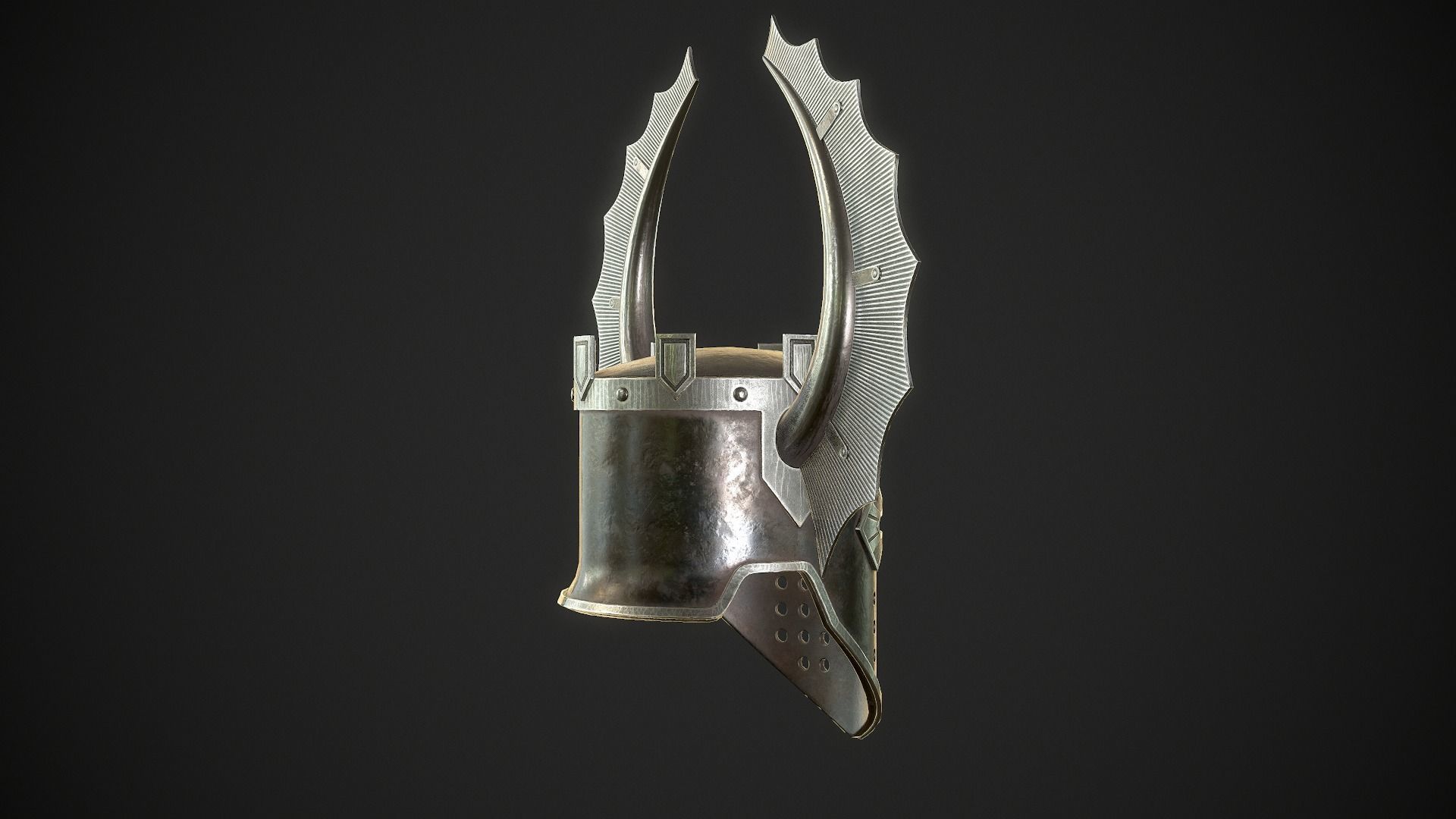 Knight Helmet 08 Low-poly 3D model_25