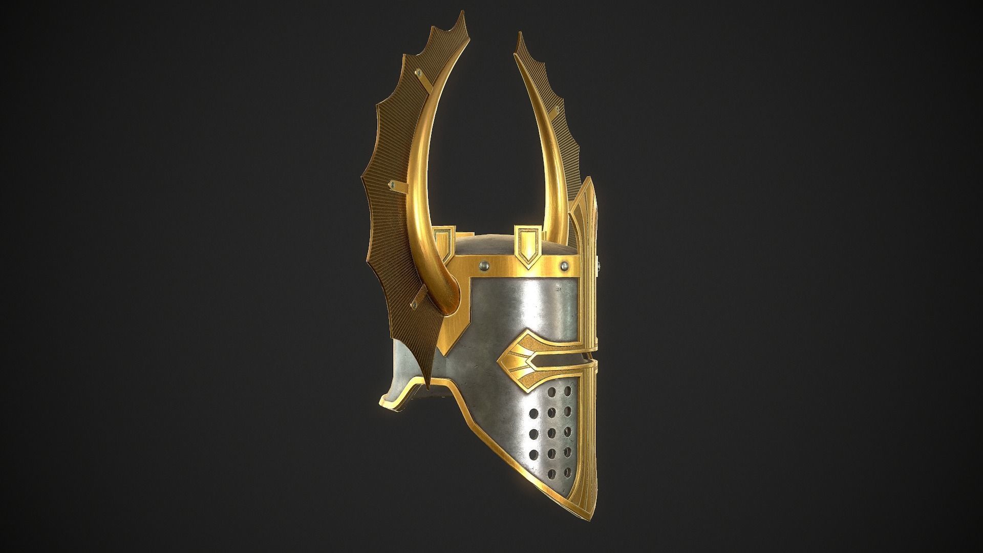 Knight Helmet 08 Low-poly 3D model_13