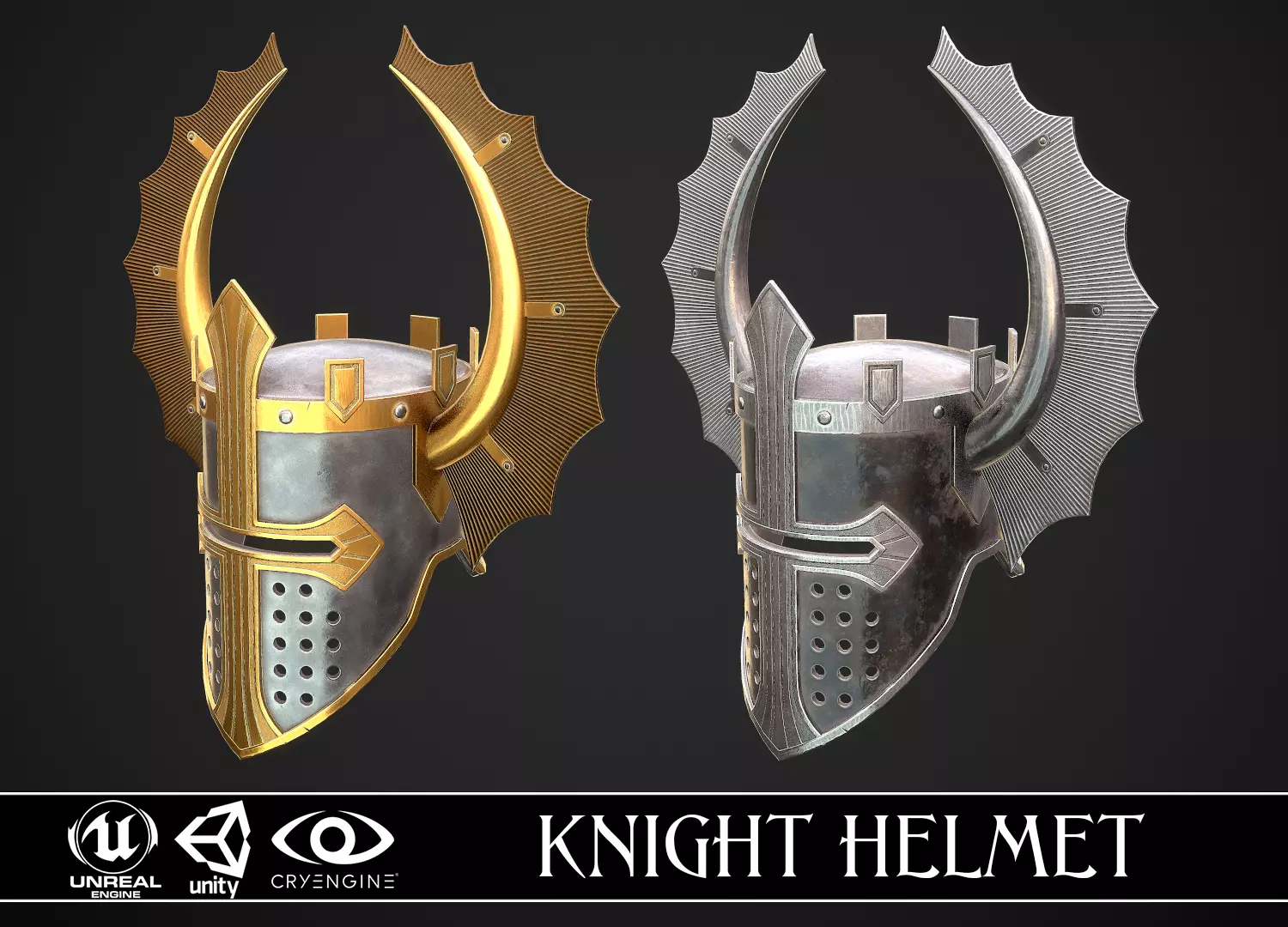 Knight Helmet 08 Low-poly 3D model_0