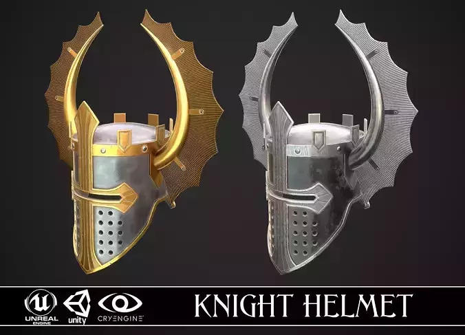 Knight Helmet 08 Low-poly 3D model