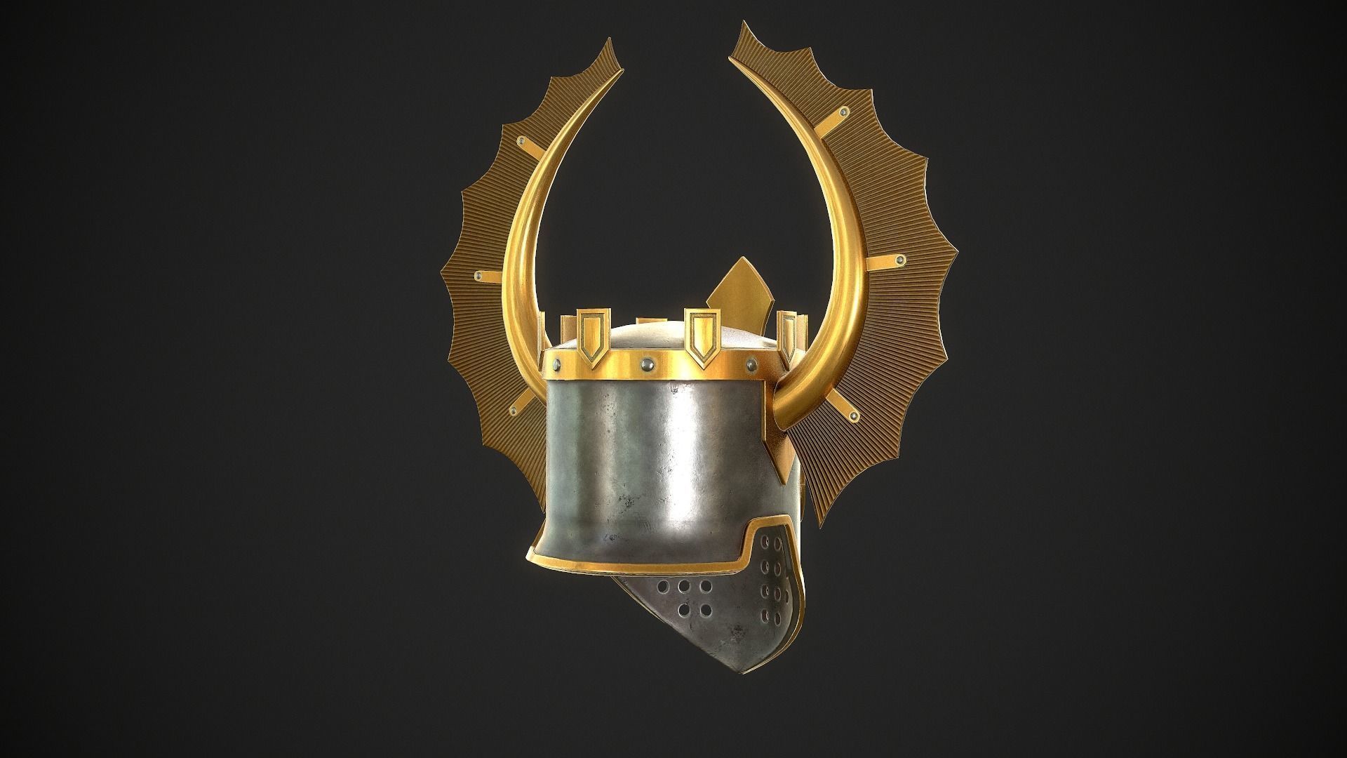 Knight Helmet 08 Low-poly 3D model_10