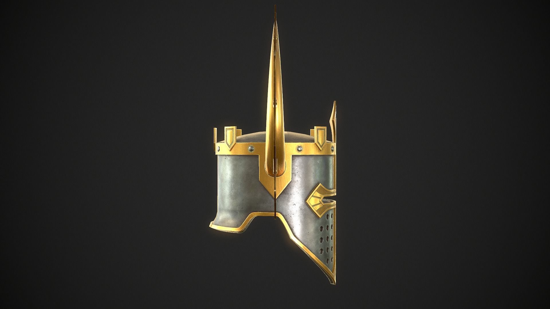 Knight Helmet 08 Low-poly 3D model_12