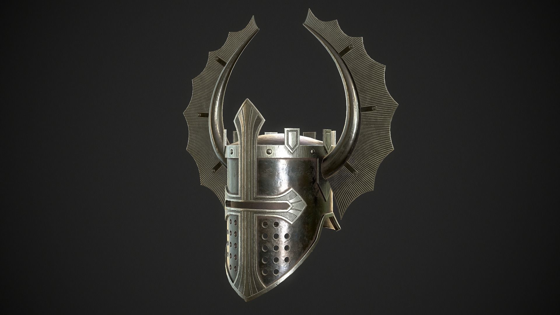 Knight Helmet 08 Low-poly 3D model_18