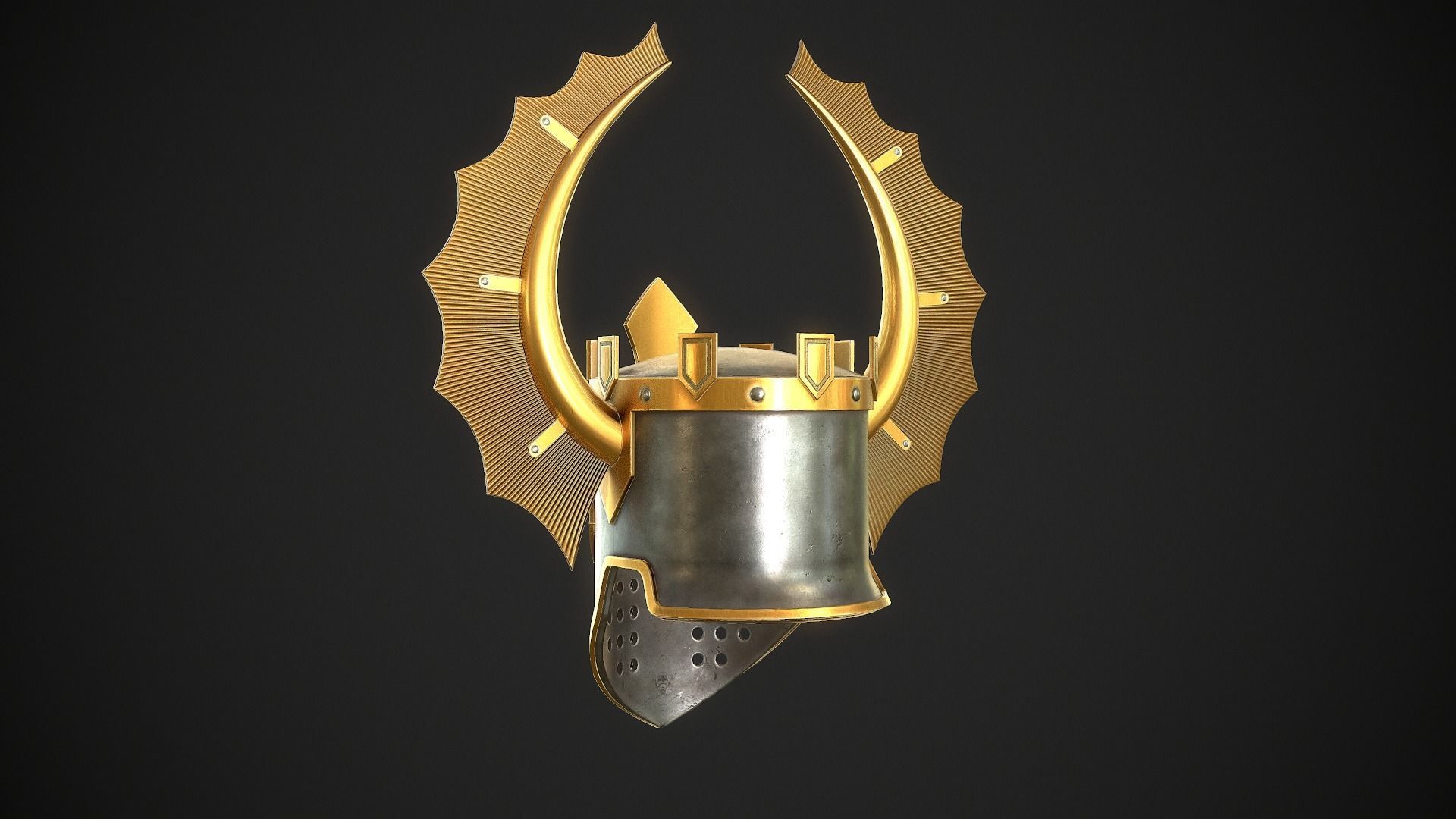 Knight Helmet 08 Low-poly 3D model_8