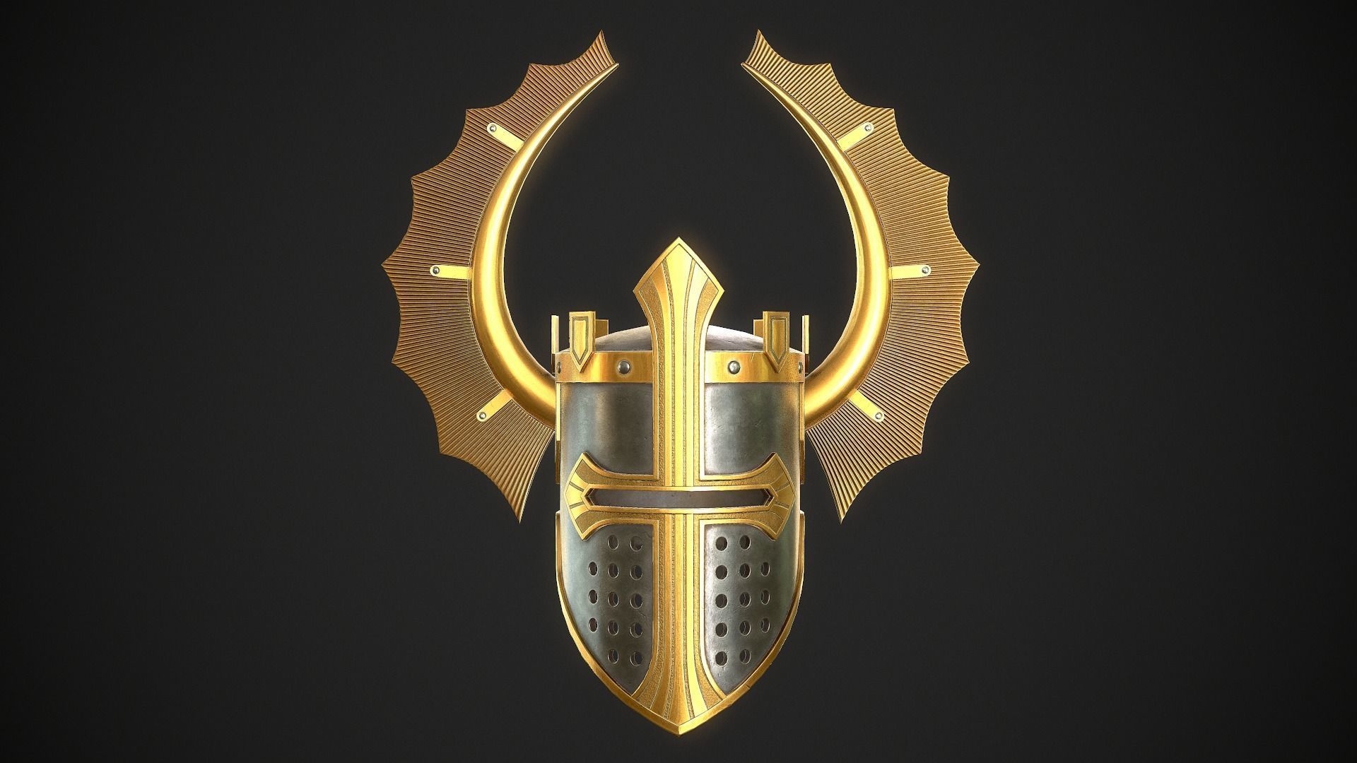 Knight Helmet 08 Low-poly 3D model_3