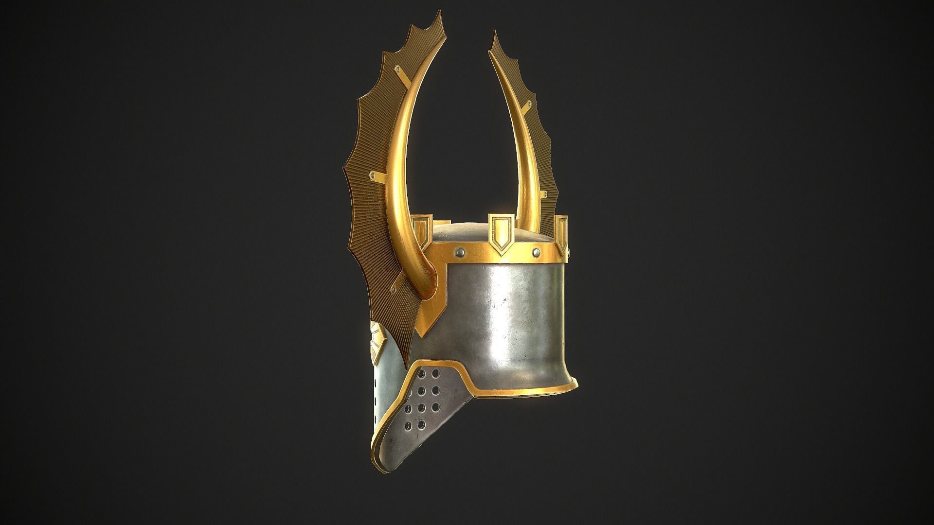 Knight Helmet 08 Low-poly 3D model_7