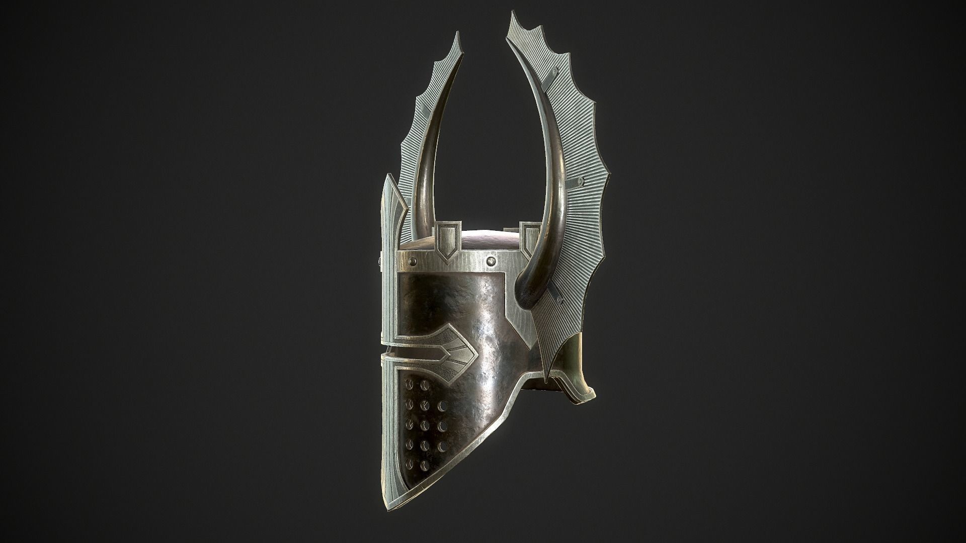 Knight Helmet 08 Low-poly 3D model_19
