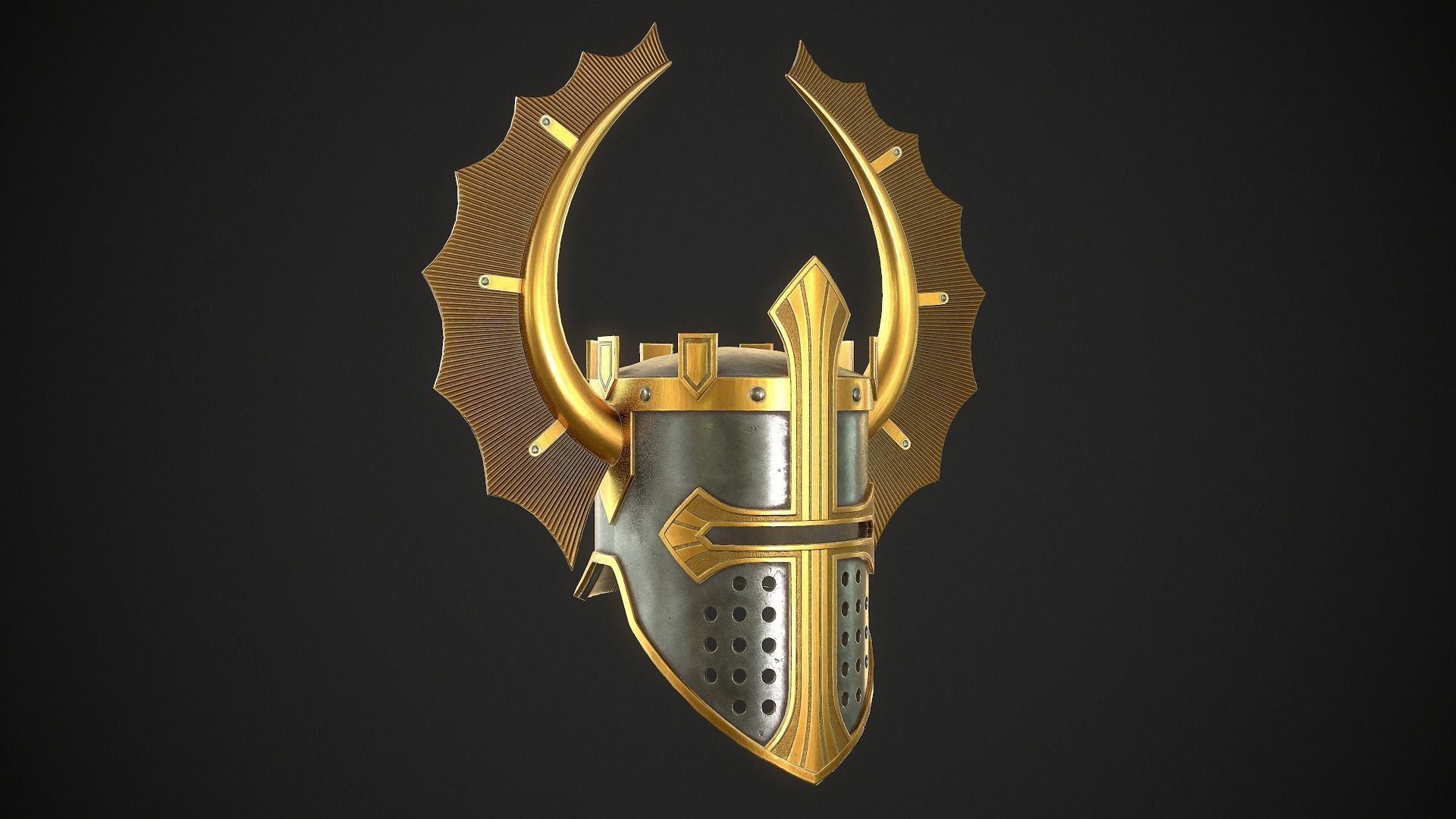 Knight Helmet 08 Low-poly 3D model_14