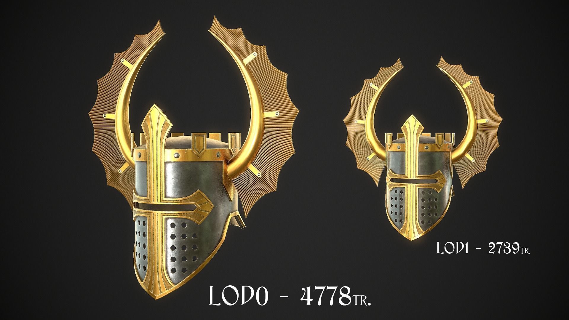 Knight Helmet 08 Low-poly 3D model_1