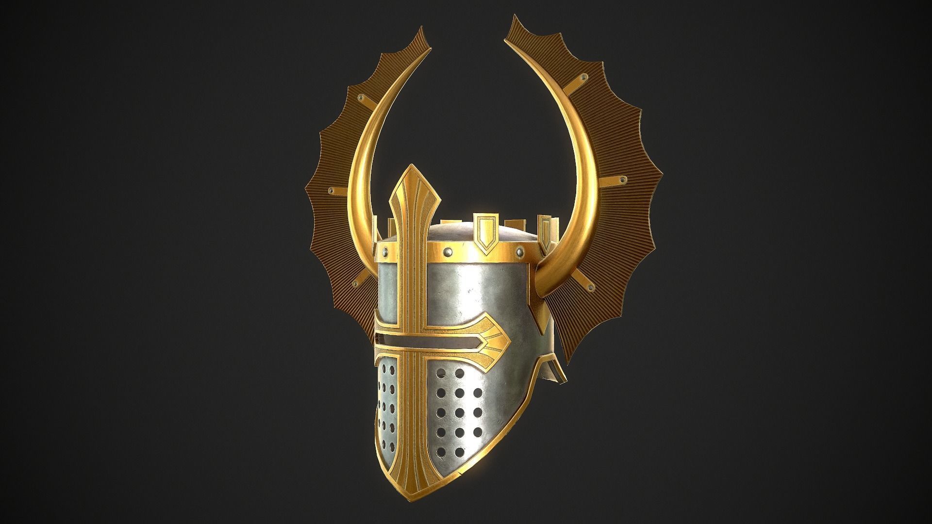 Knight Helmet 08 Low-poly 3D model_4