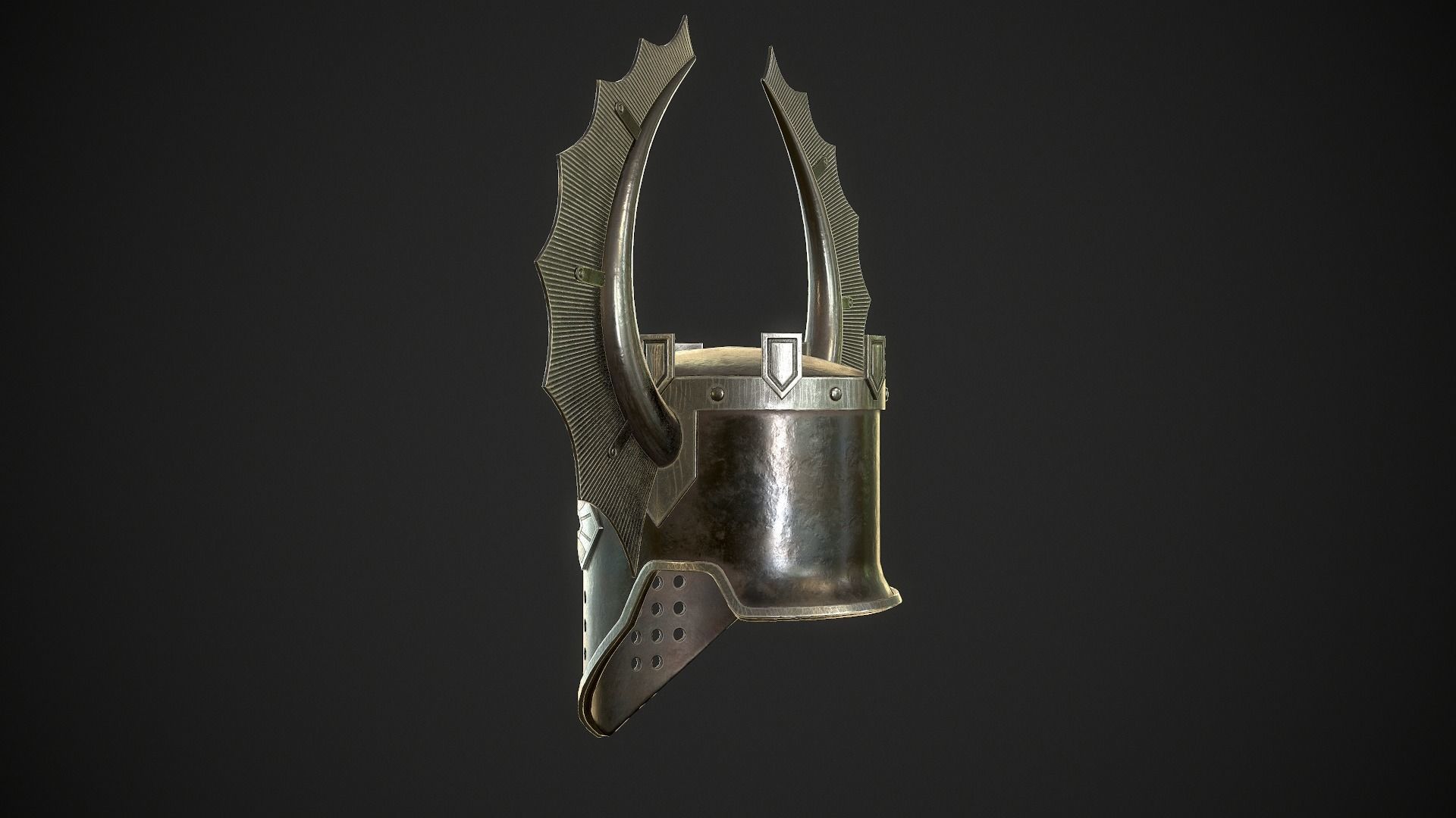 Knight Helmet 08 Low-poly 3D model_21