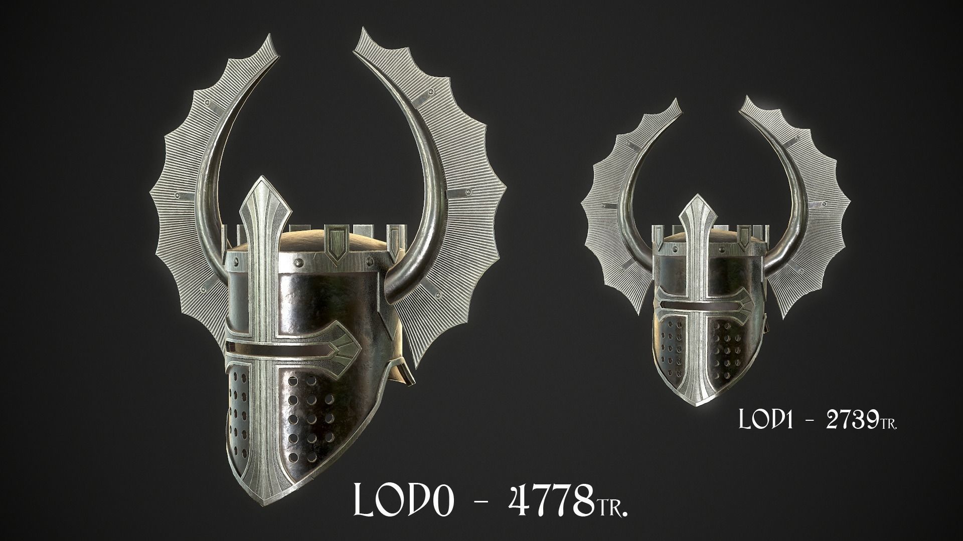 Knight Helmet 08 Low-poly 3D model_15