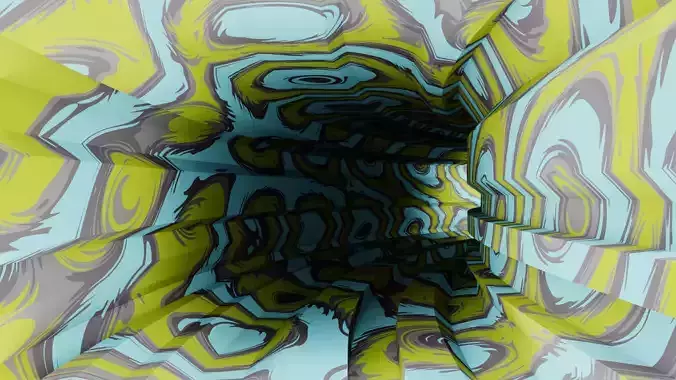 Wild tunnel with graffiti  effects and 3D model included