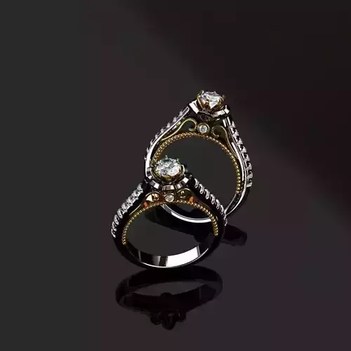 Rings two diamond 3D print model