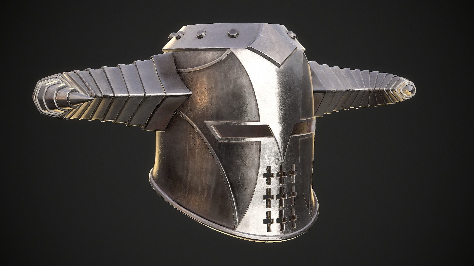 Knight Helmet 10 Low-poly 3D model_30