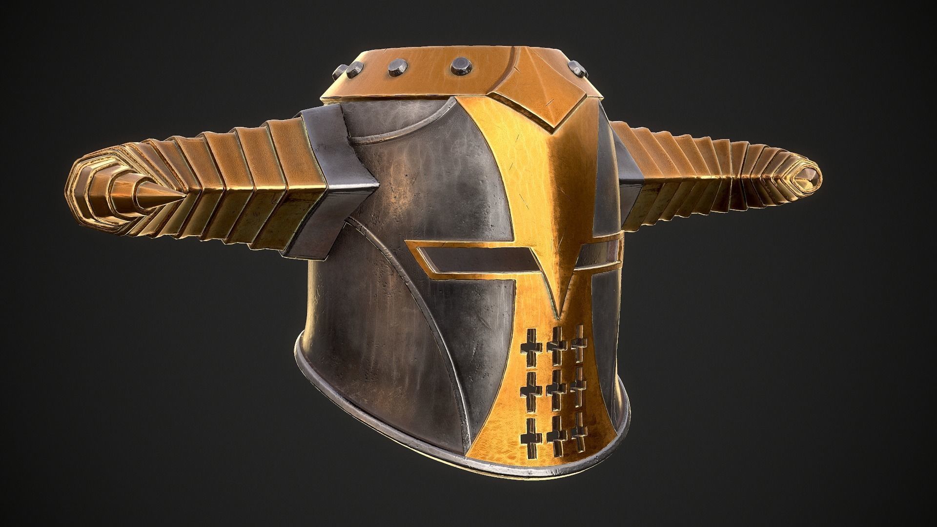 Knight Helmet 10 Low-poly 3D model_14