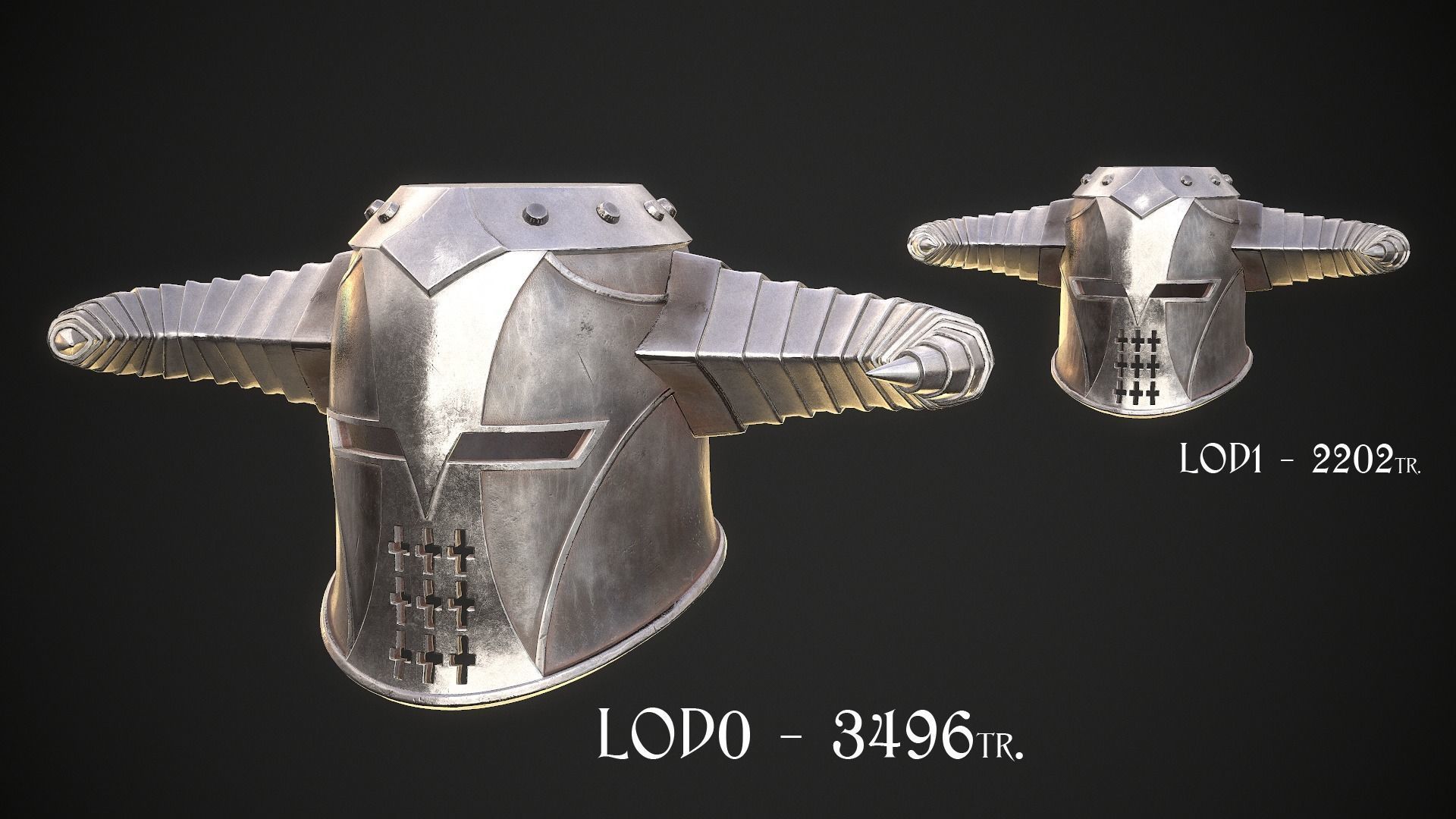 Knight Helmet 10 Low-poly 3D model_17