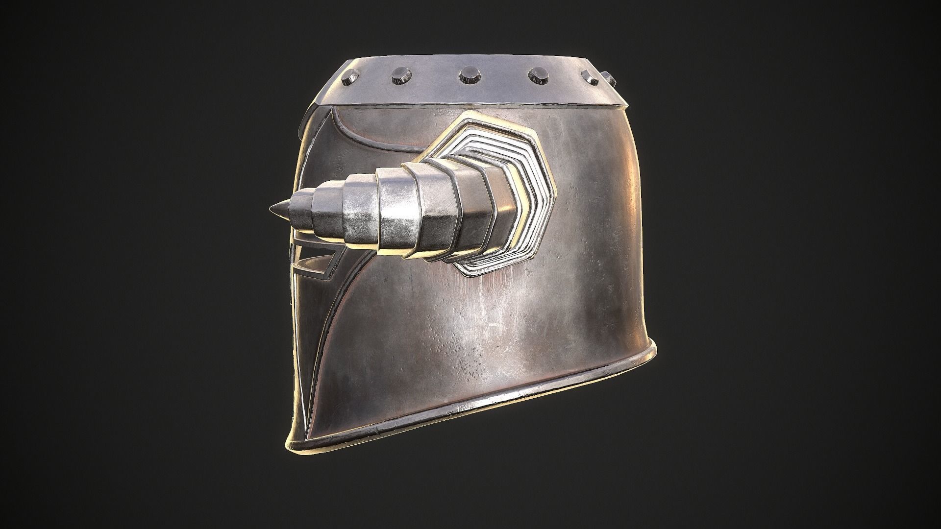 Knight Helmet 10 Low-poly 3D model_22