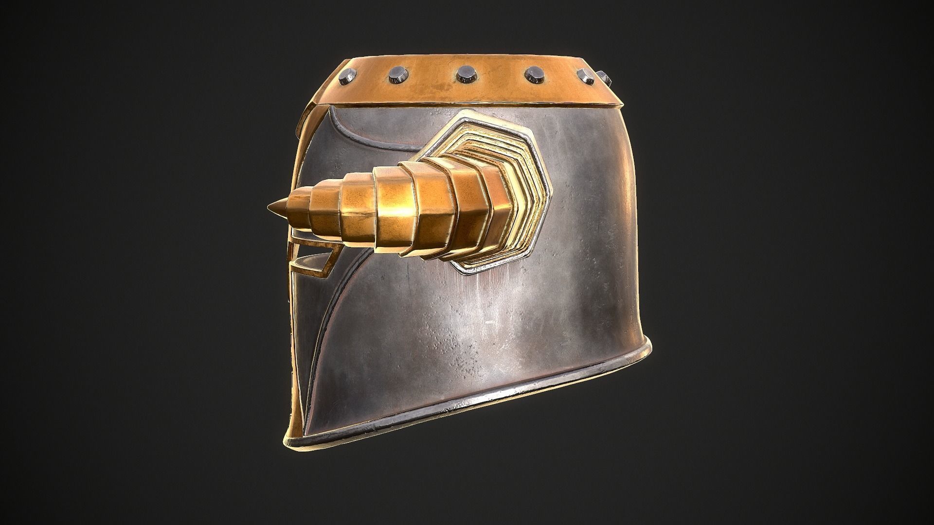 Knight Helmet 10 Low-poly 3D model_6